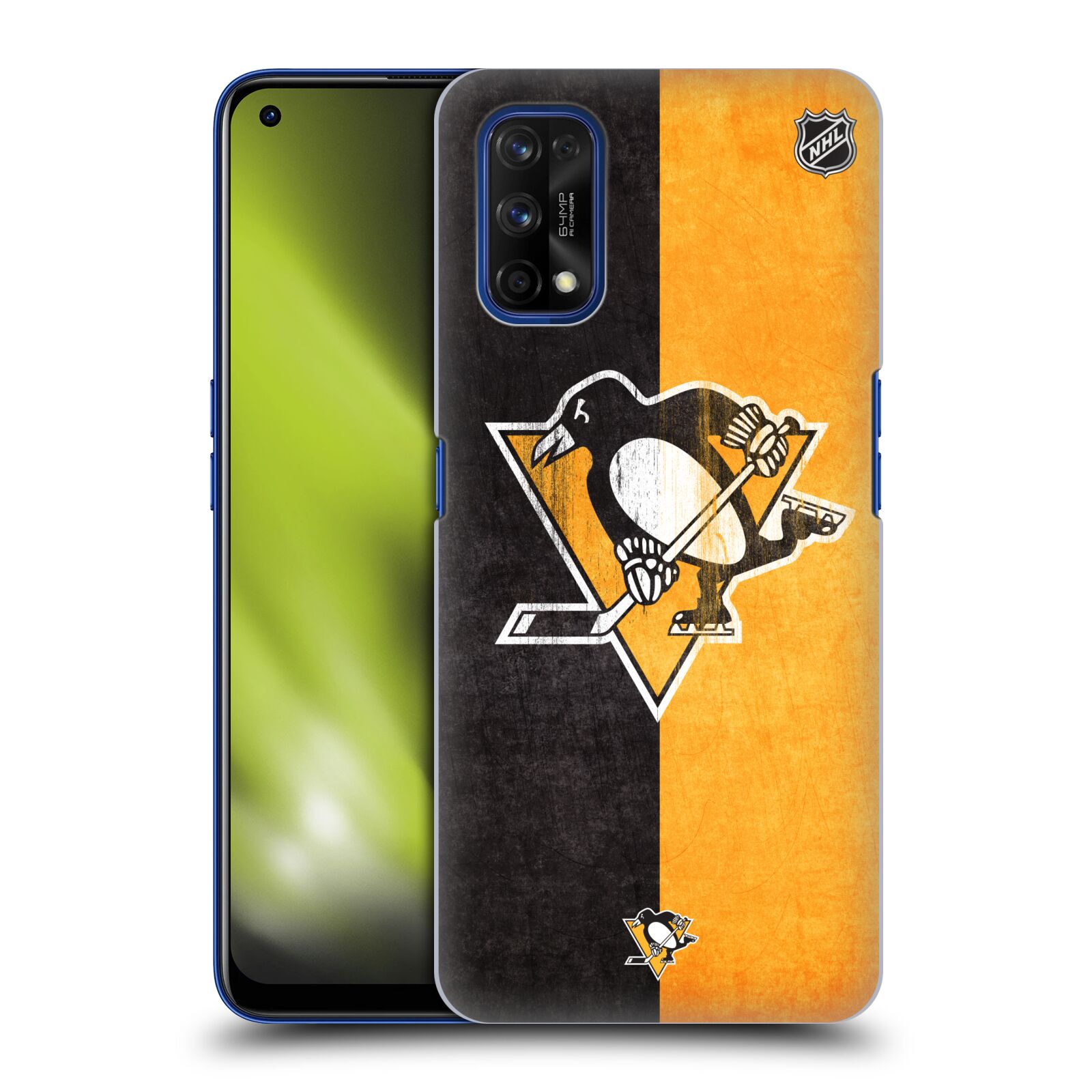 Pouzdro na mobil Realme 7 PRO - HEAD CASE - Hokej NHL - Pittsburgh Penguins - Znak oldschool