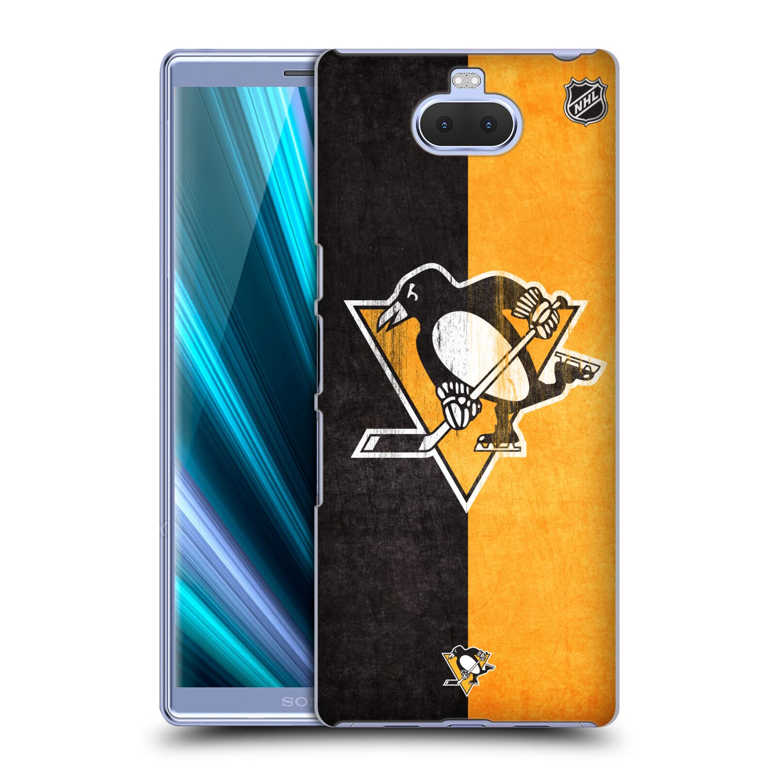 Pouzdro na mobil Sony Xperia 10 Plus - HEAD CASE - Hokej NHL - Pittsburgh Penguins - Znak oldschool