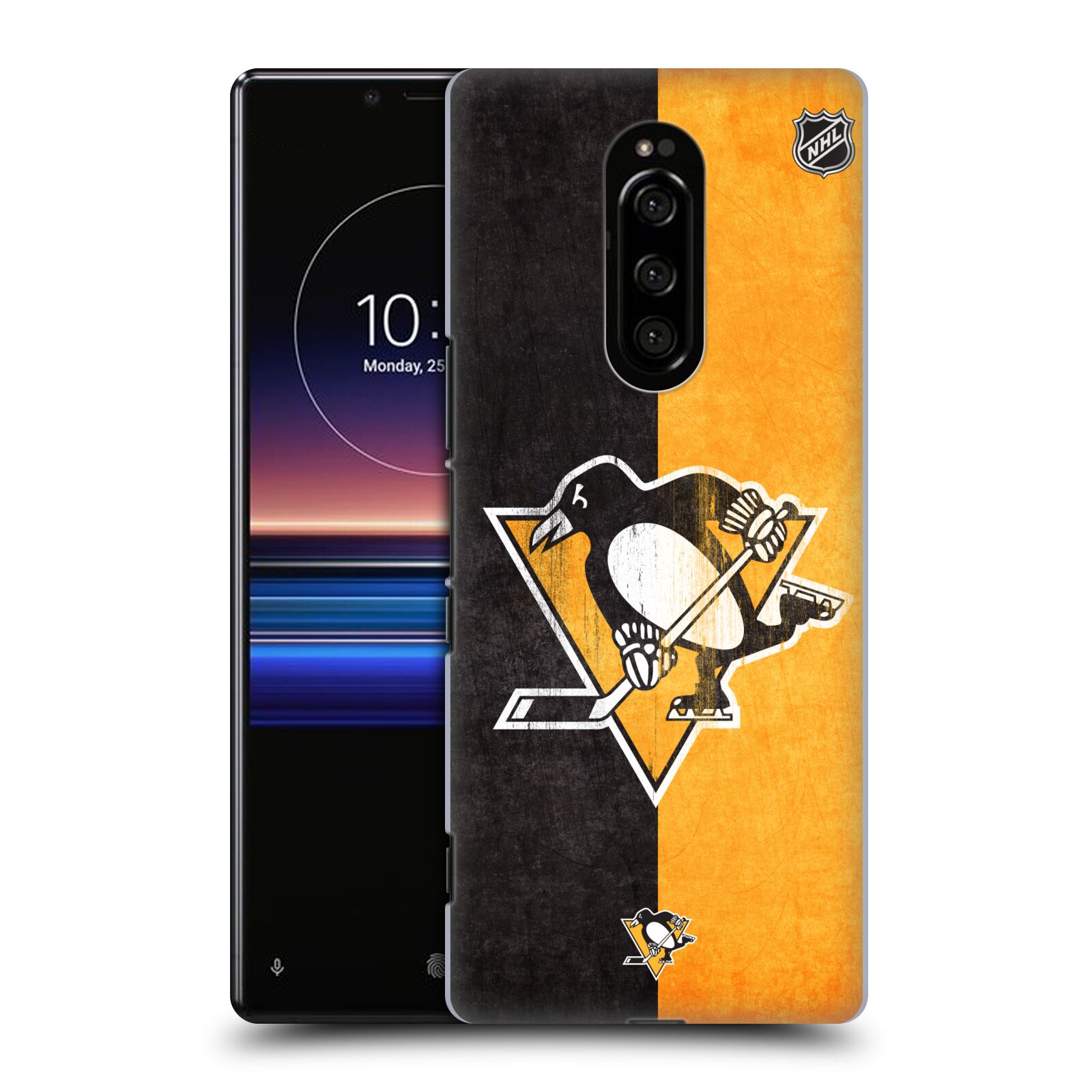 Pouzdro na mobil Sony Xperia 1 - HEAD CASE - Hokej NHL - Pittsburgh Penguins - Znak oldschool