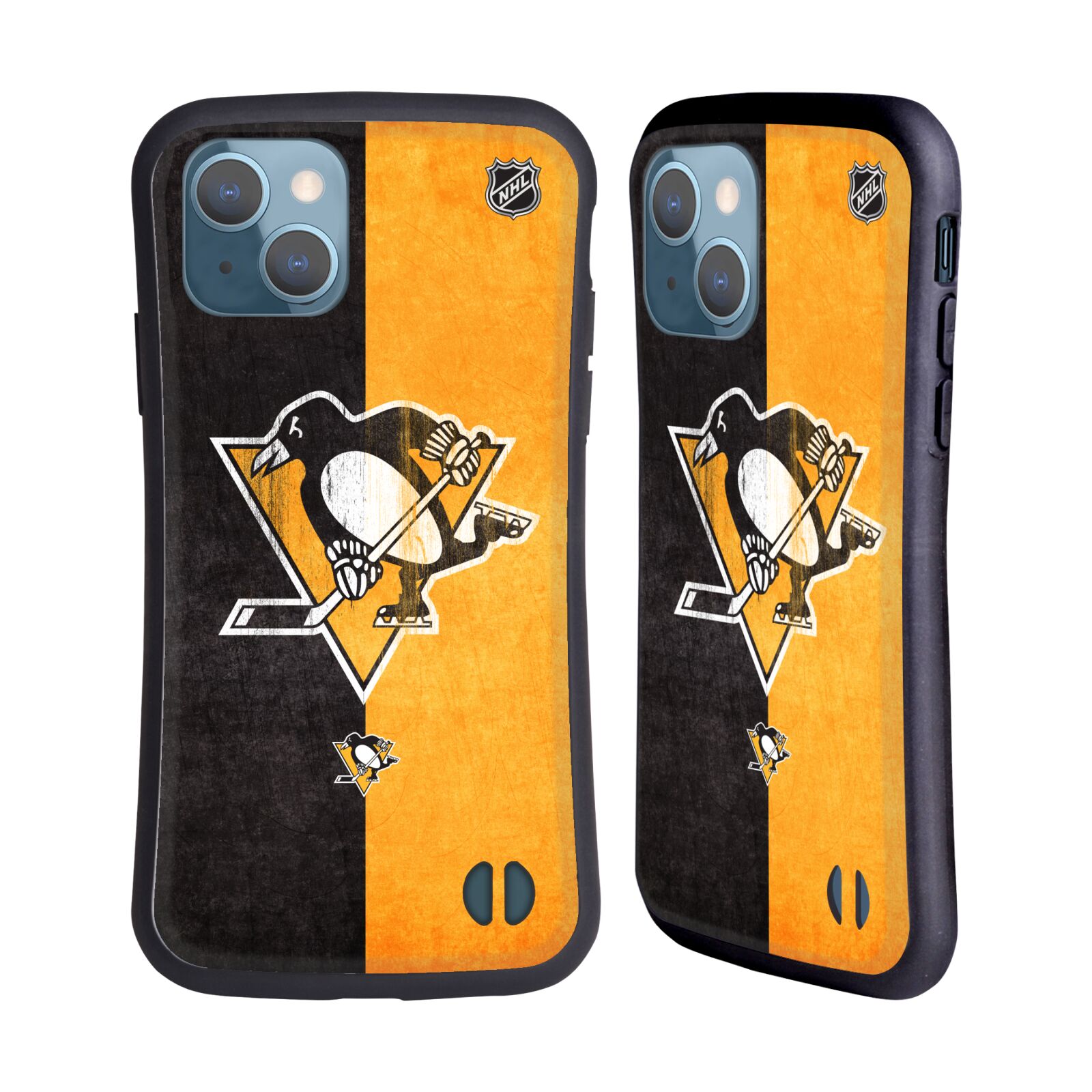 Obal na mobil Apple iPhone 13 - HEAD CASE - NHL - pruhy logo Pittsburgh Penguins