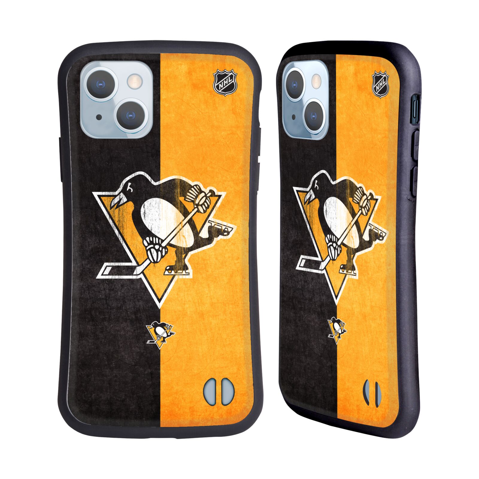 Obal na mobil Apple iPhone 14 - HEAD CASE - NHL - pruhy logo Pittsburgh Penguins