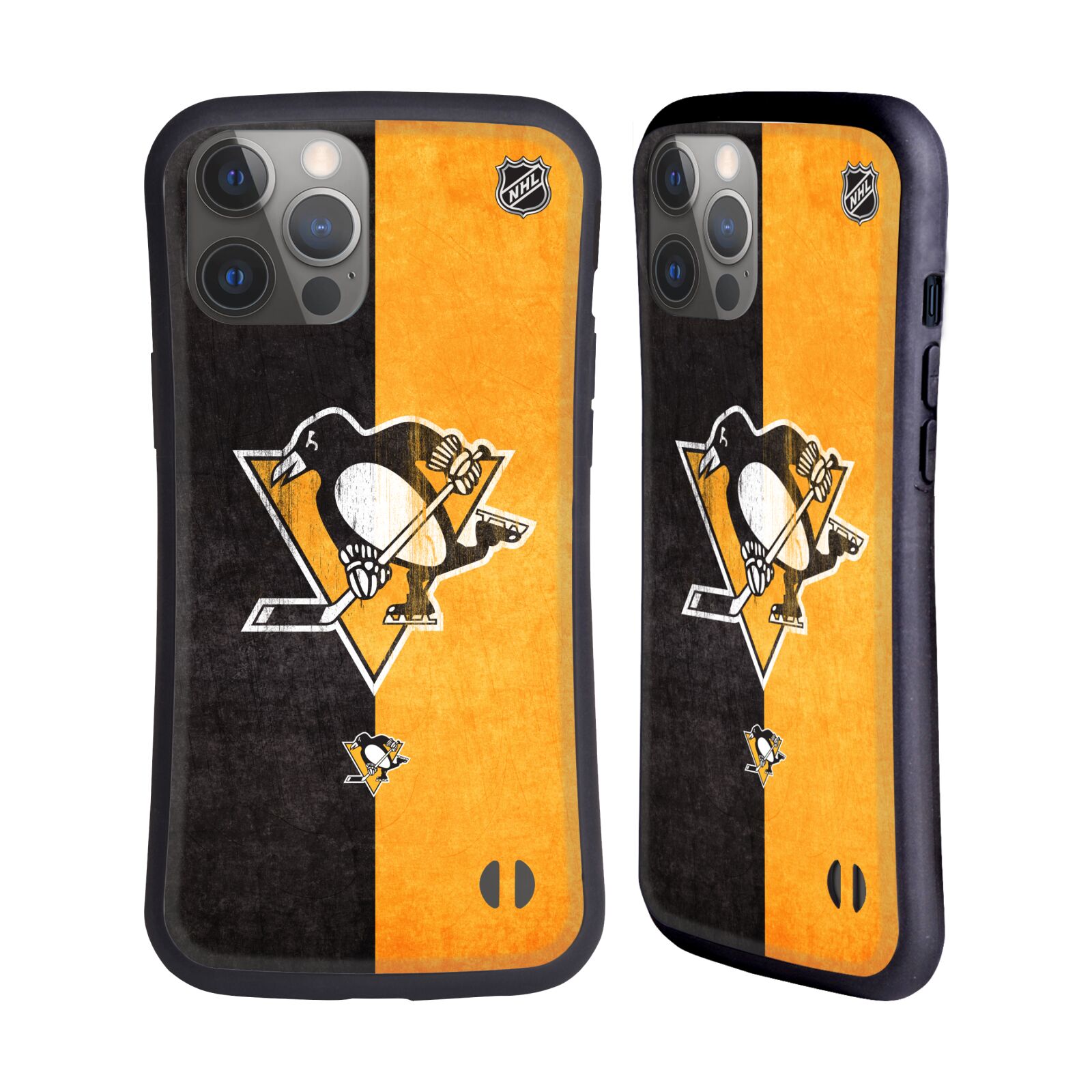 Obal na mobil Apple iPhone 14 PRO MAX - HEAD CASE - NHL - pruhy logo Pittsburgh Penguins