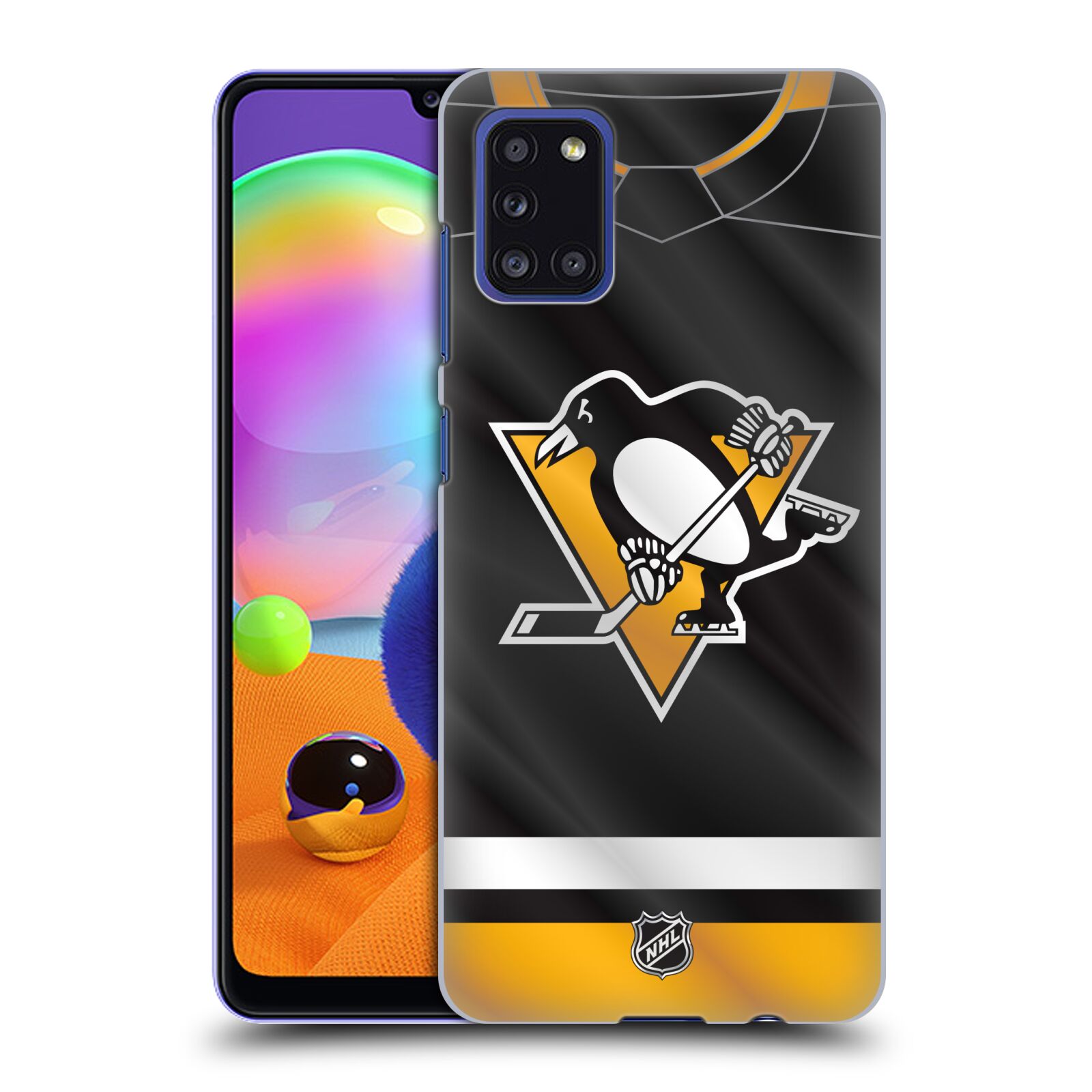 Pouzdro na mobil Samsung Galaxy A31 - HEAD CASE - Hokej NHL - Pittsburgh Penguins - Dres