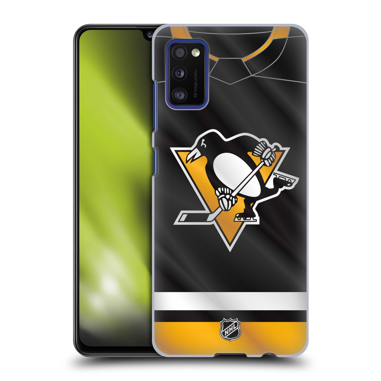 Pouzdro na mobil Samsung Galaxy A41 - HEAD CASE - Hokej NHL - Pittsburgh Penguins - Dres