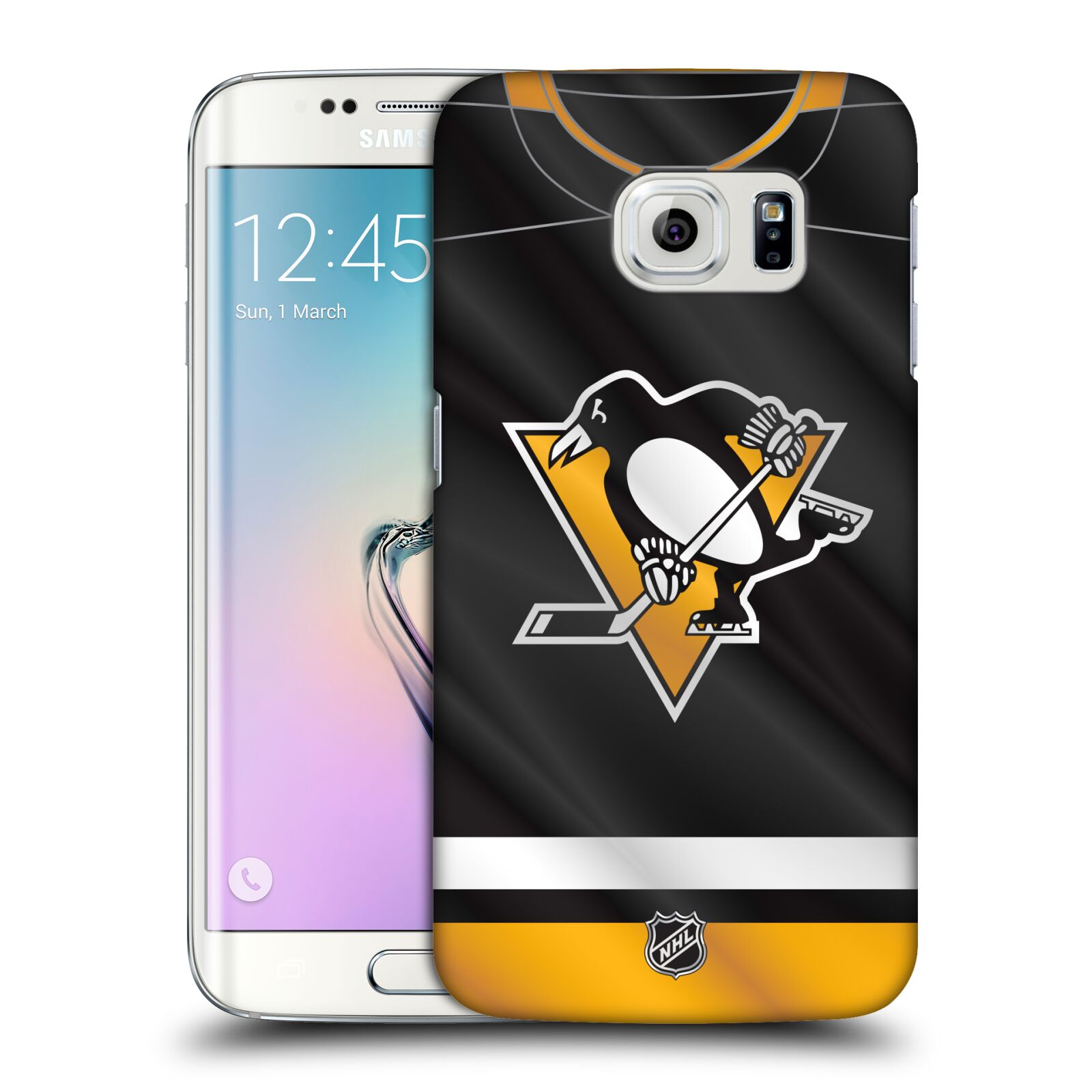 Pouzdro na mobil Samsung Galaxy S6 EDGE - HEAD CASE - Hokej NHL - Pittsburgh Penguins - Dres