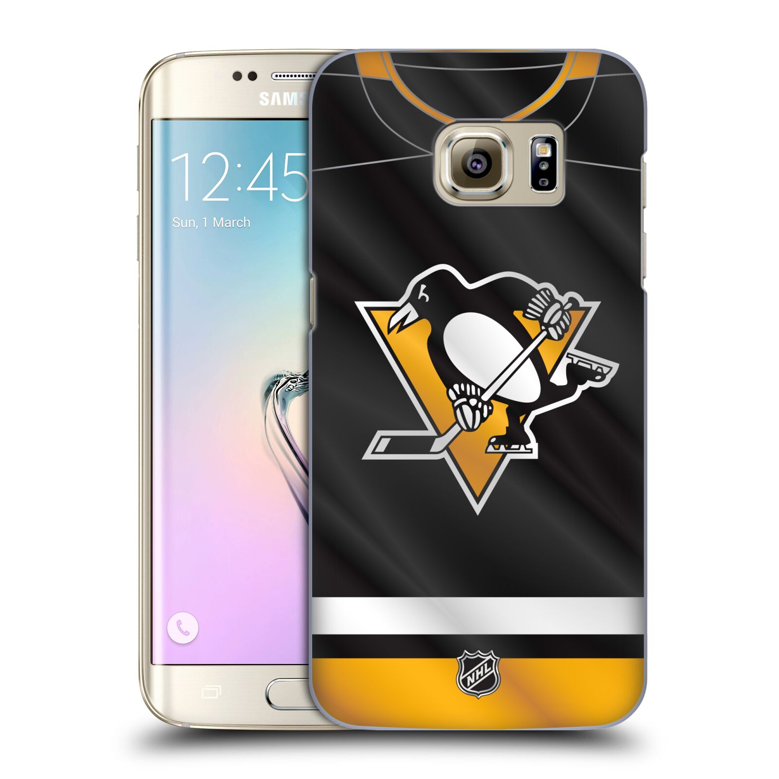 Pouzdro na mobil Samsung Galaxy S7 EDGE - HEAD CASE - Hokej NHL - Pittsburgh Penguins - Dres