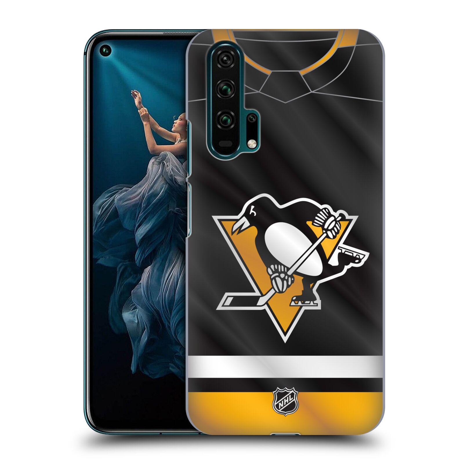 Pouzdro na mobil HONOR 20 PRO - HEAD CASE - Hokej NHL - Pittsburgh Penguins - Dres