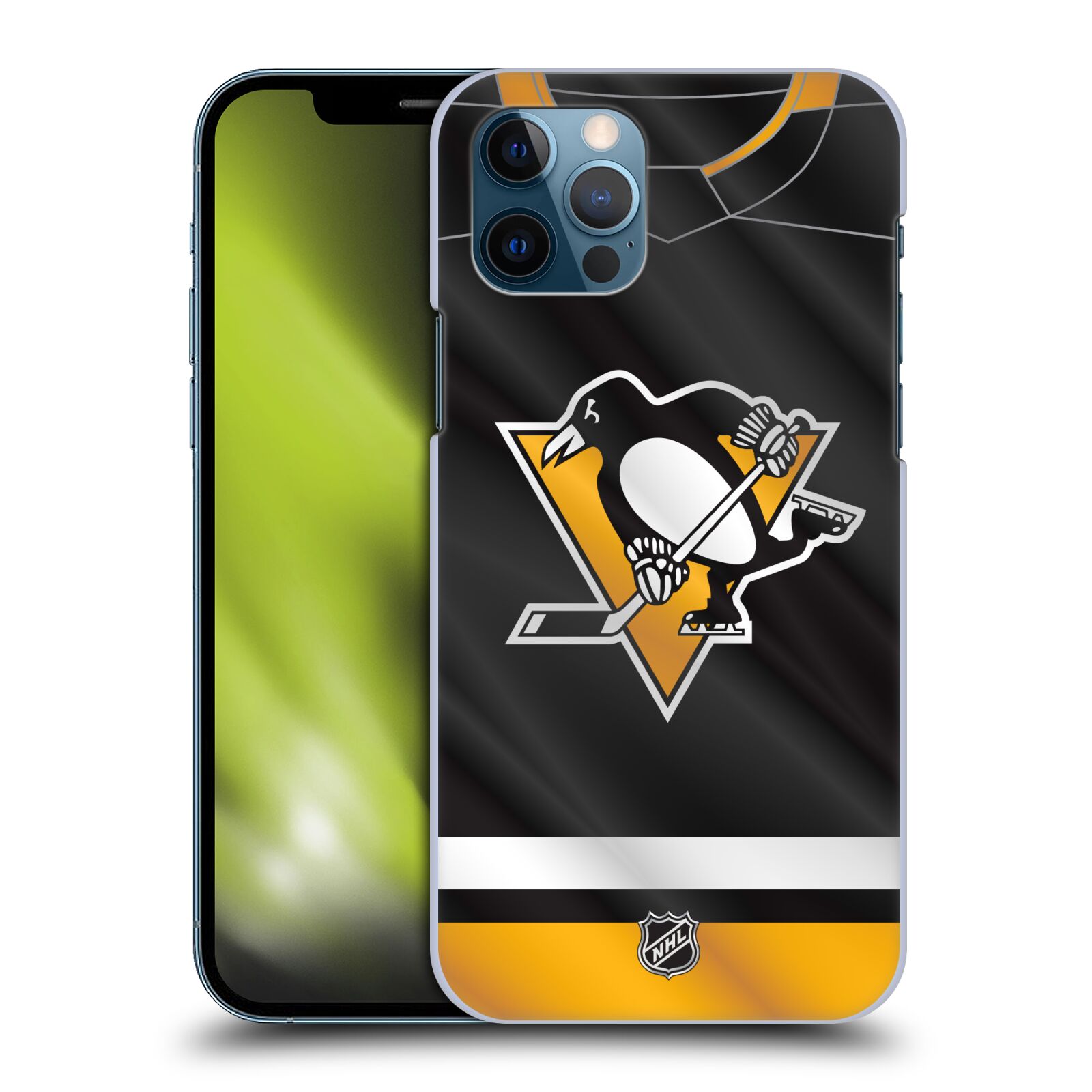 Pouzdro na mobil Apple Iphone 12 / 12 PRO - HEAD CASE - Hokej NHL - Pittsburgh Penguins - Dres