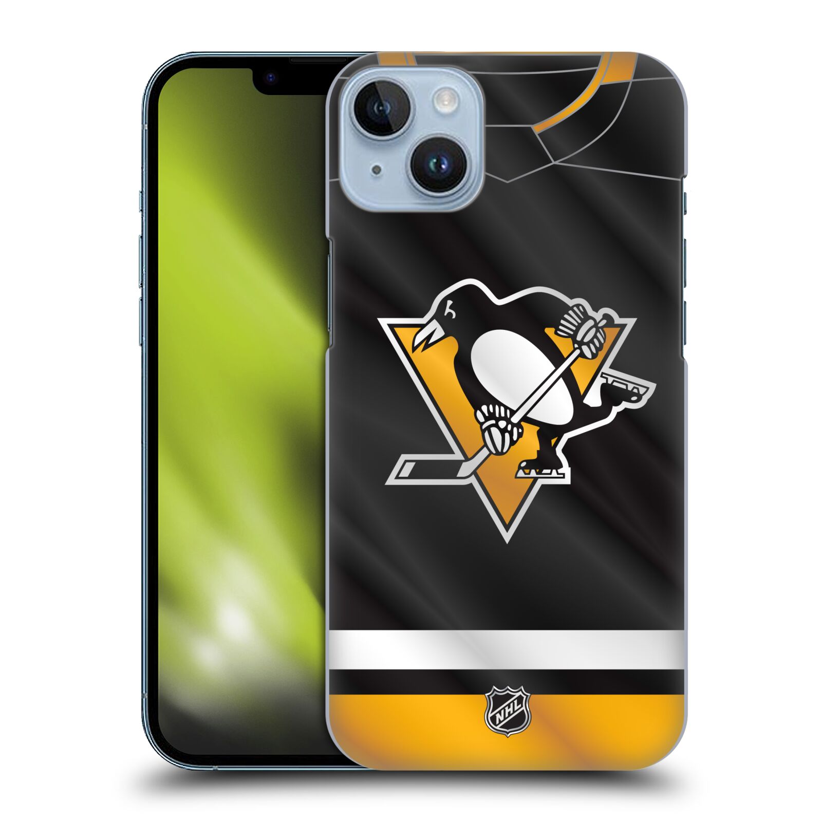 Pouzdro na mobil Apple Iphone 14 PLUS - HEAD CASE - Hokej NHL - Pittsburgh Penguins - Dres