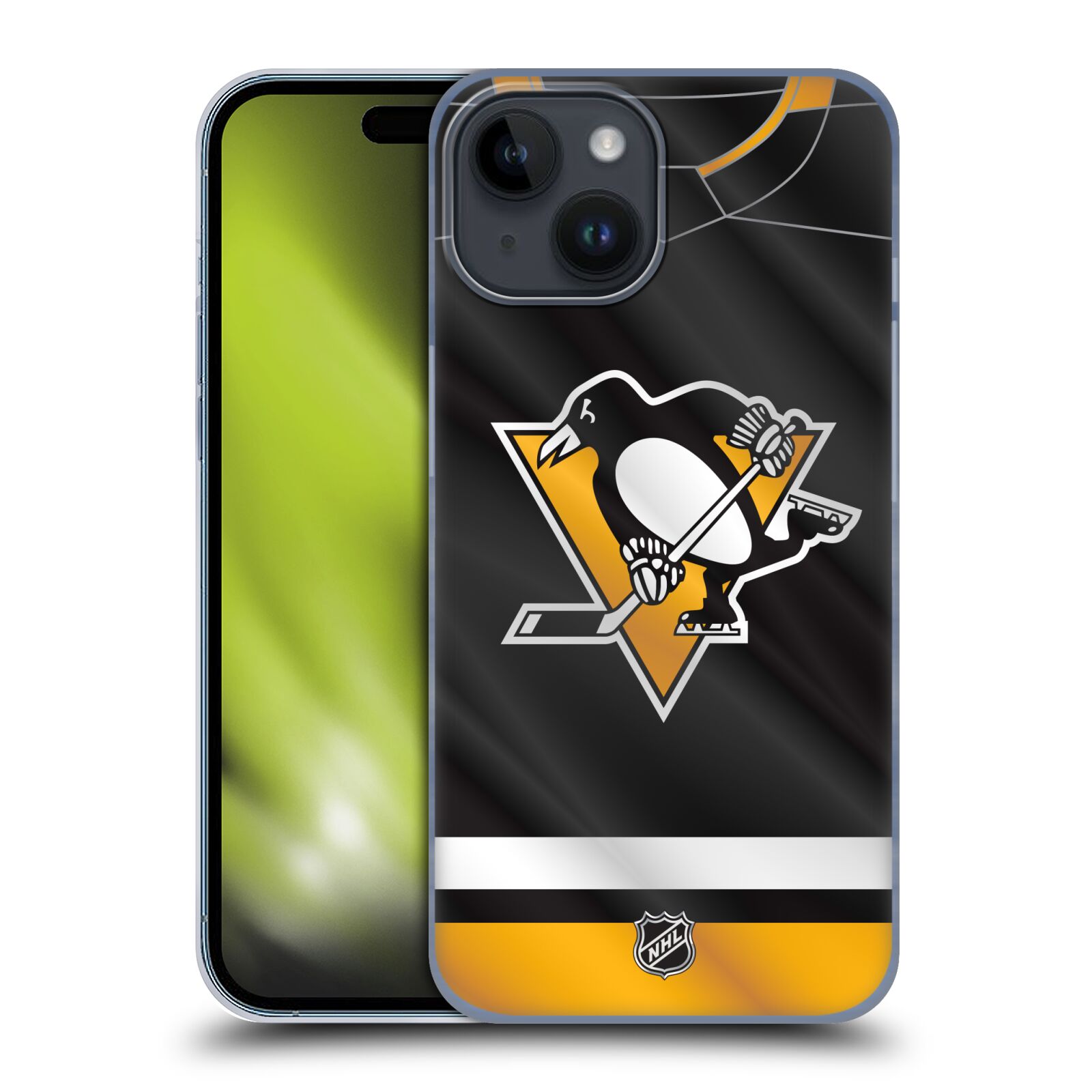 Plastový obal HEAD CASE na mobil Apple Iphone 15  Hokej NHL - Pittsburgh Penguins - Dres