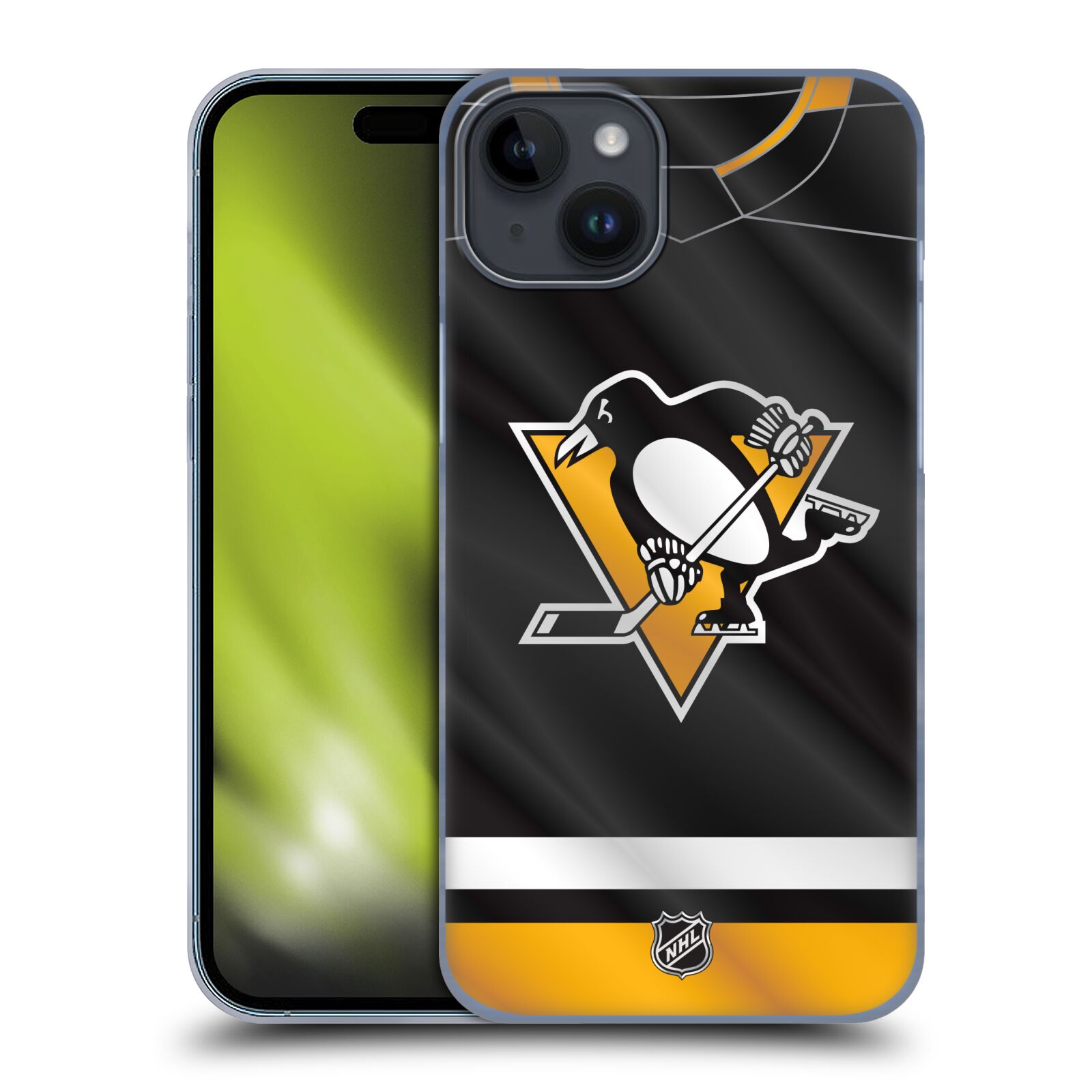 Plastový obal HEAD CASE na mobil Apple Iphone 15 PLUS  Hokej NHL - Pittsburgh Penguins - Dres