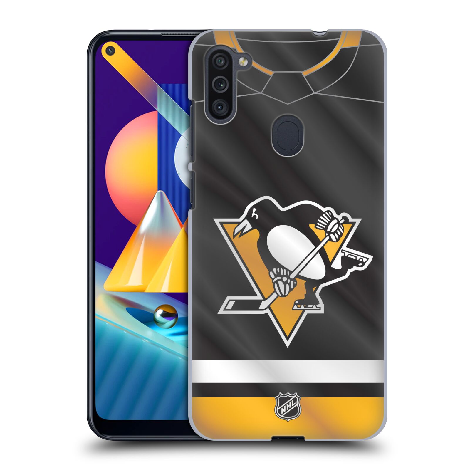 Pouzdro na mobil Samsung Galaxy M11 - HEAD CASE - Hokej NHL - Pittsburgh Penguins - Dres