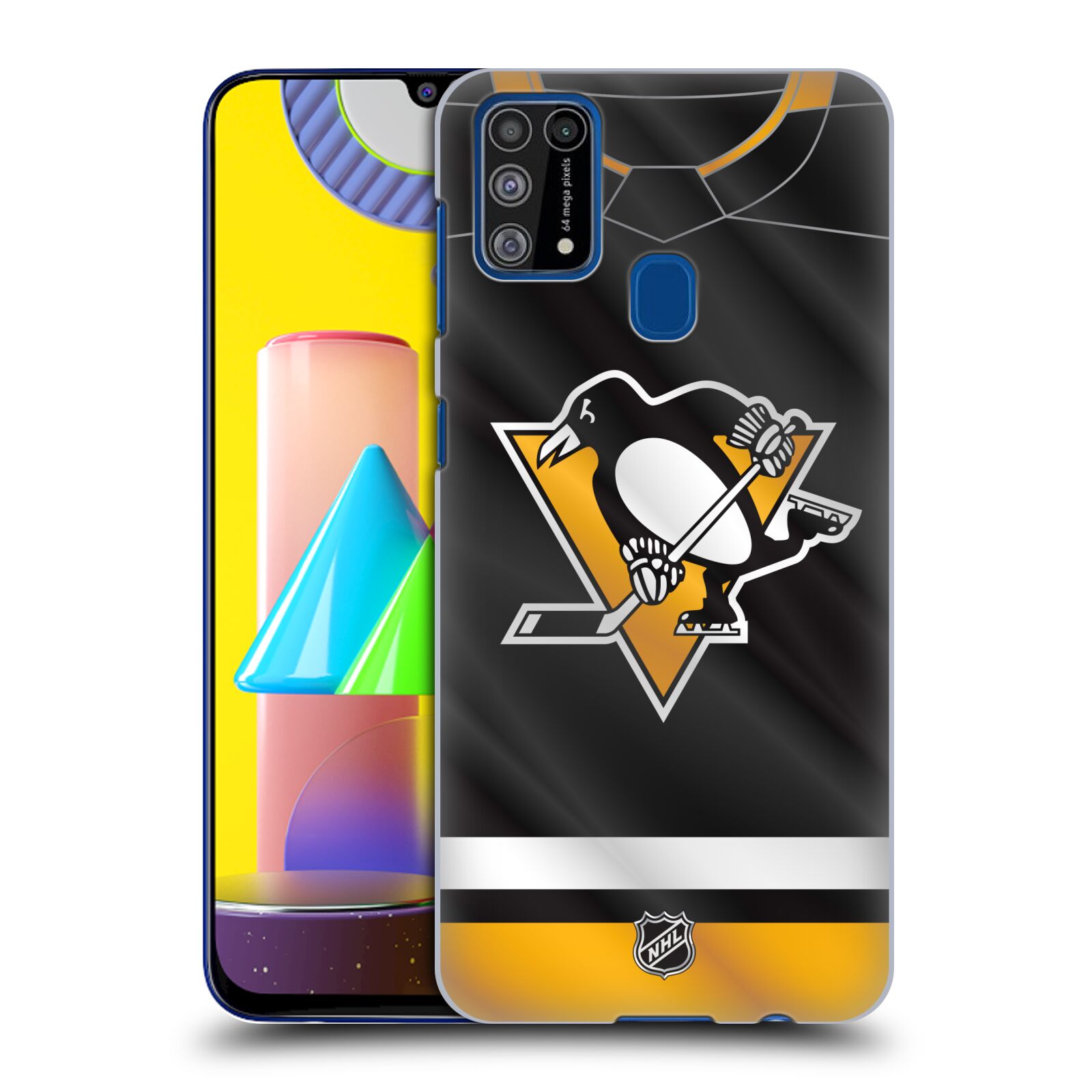Pouzdro na mobil Samsung Galaxy M31 - HEAD CASE - Hokej NHL - Pittsburgh Penguins - Dres