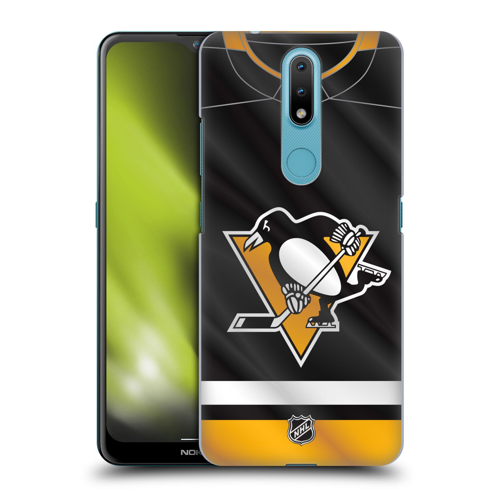 Pouzdro na mobil Nokia 2.4 - HEAD CASE - Hokej NHL - Pittsburgh Penguins - Dres