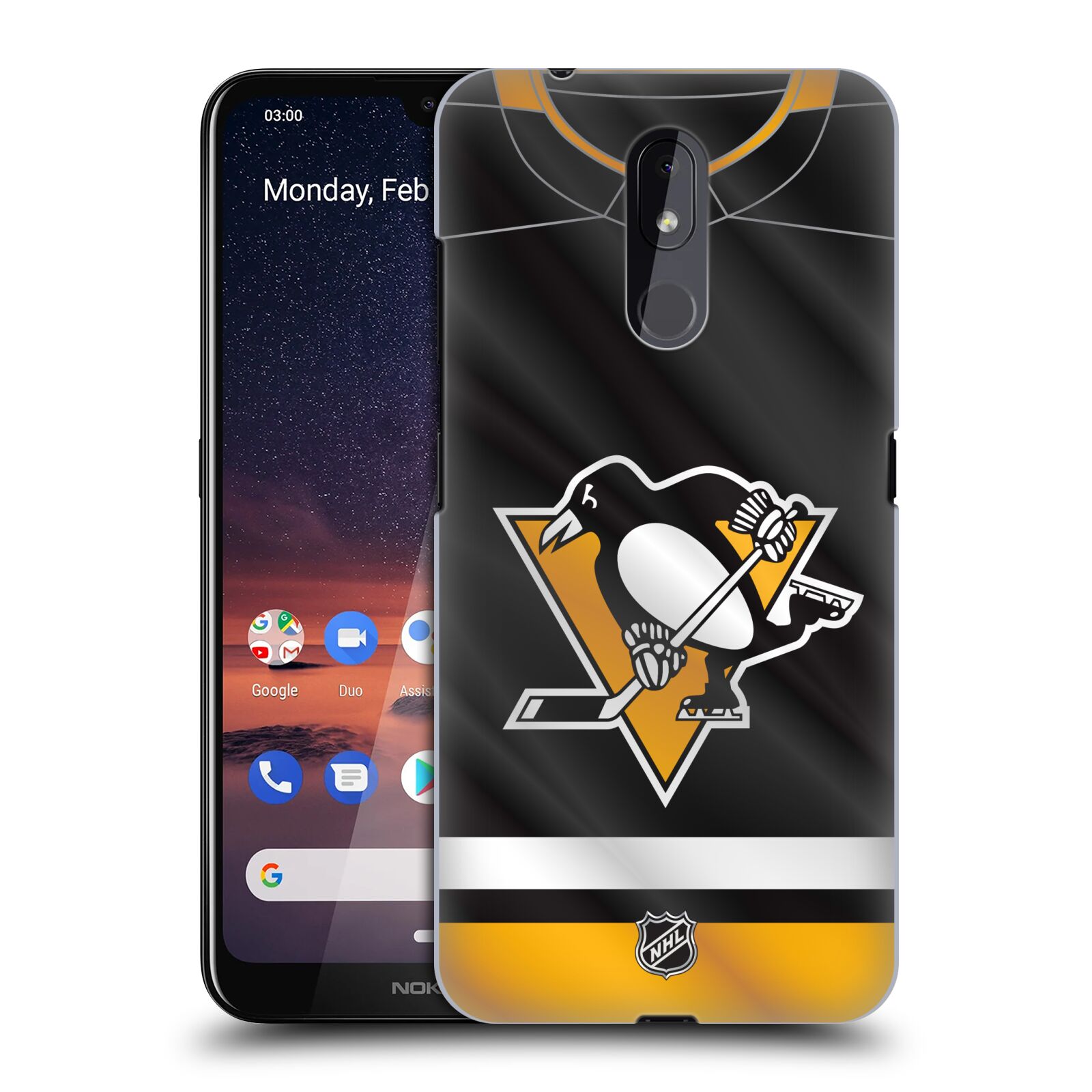 Pouzdro na mobil Nokia 3.2 - HEAD CASE - Hokej NHL - Pittsburgh Penguins - Dres