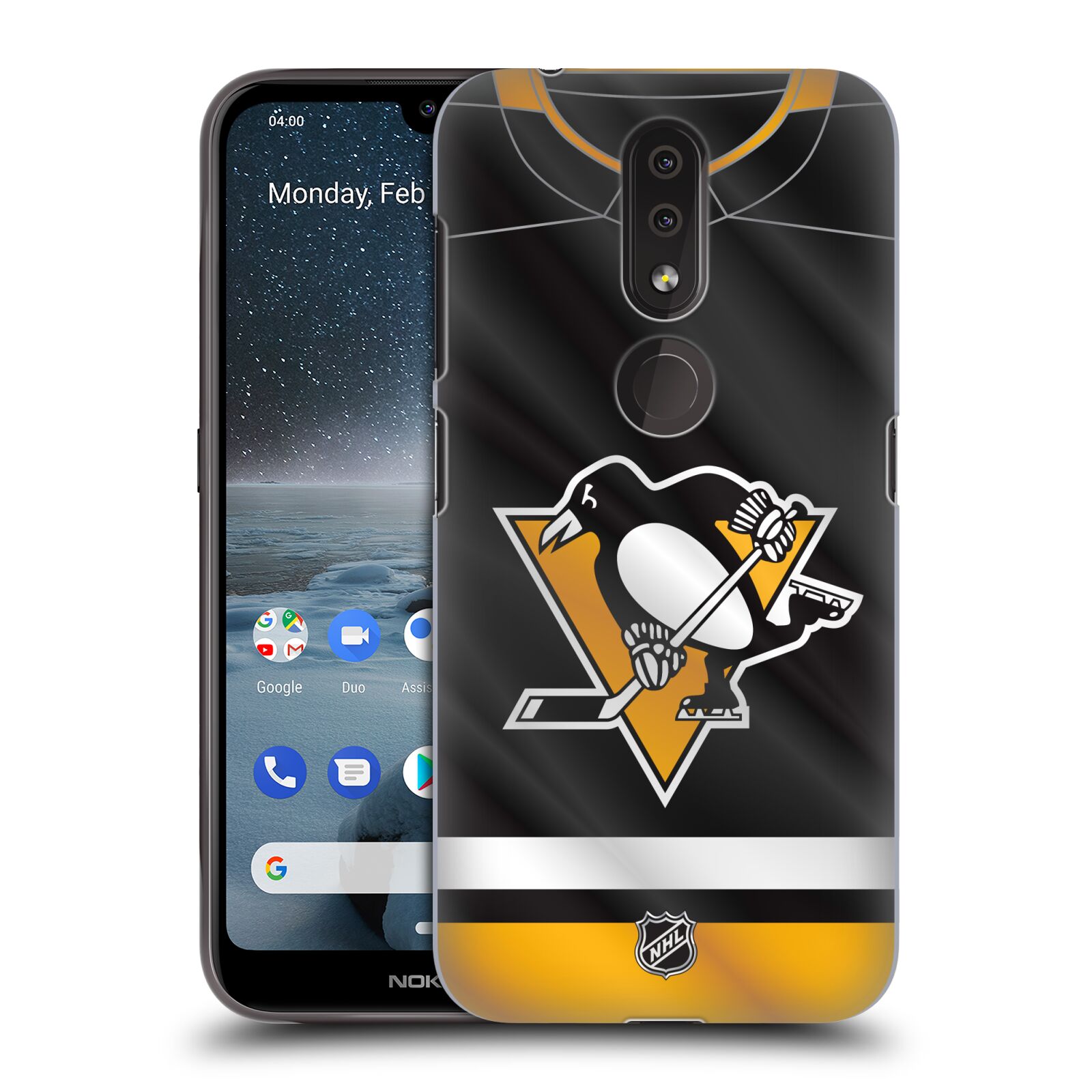 Pouzdro na mobil Nokia 4.2 - HEAD CASE - Hokej NHL - Pittsburgh Penguins - Dres