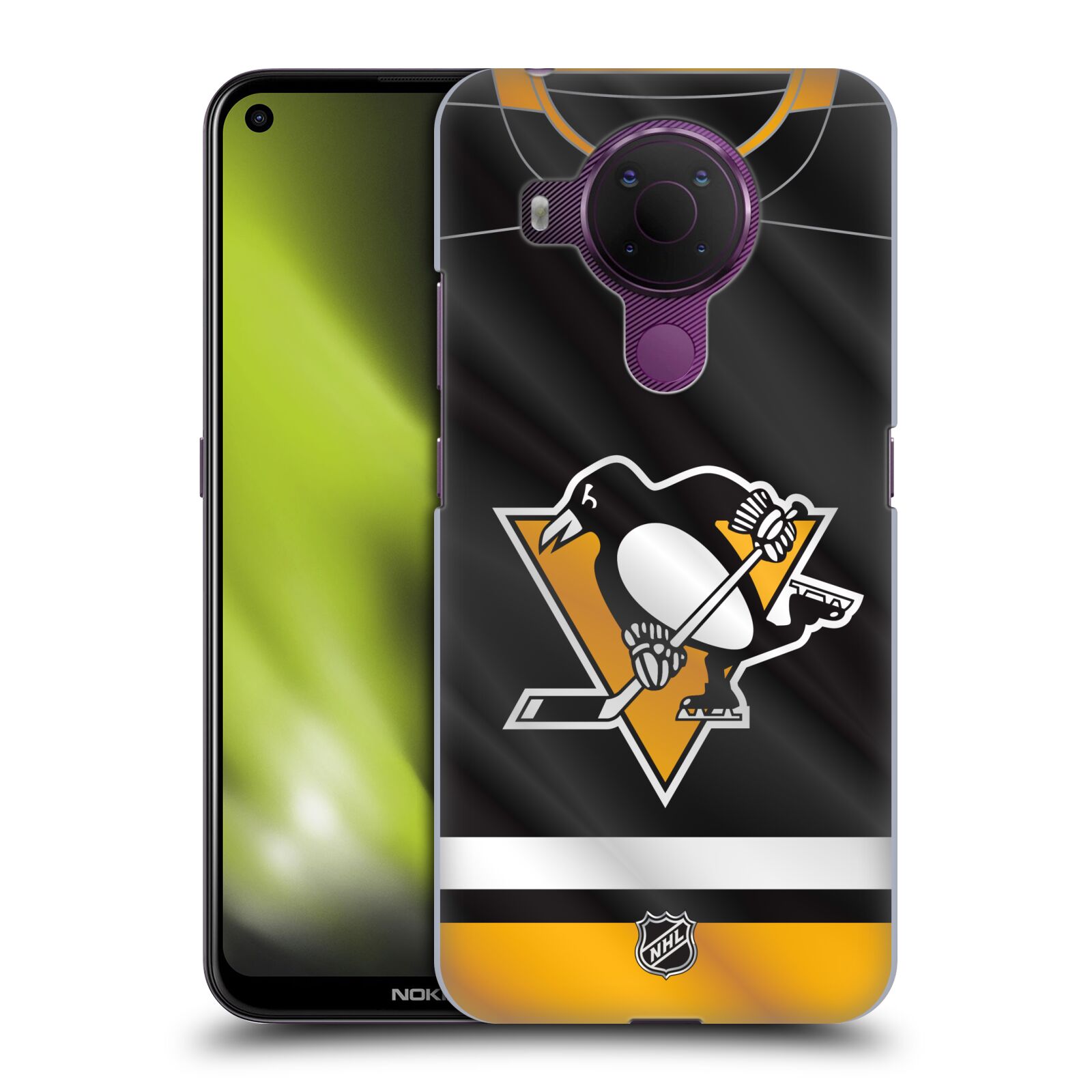 Pouzdro na mobil Nokia 5.4 - HEAD CASE - Hokej NHL - Pittsburgh Penguins - Dres