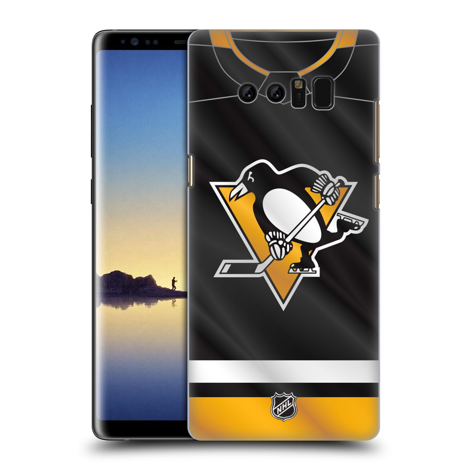 Pouzdro na mobil Samsung Galaxy Note 8 - HEAD CASE - Hokej NHL - Pittsburgh Penguins - Dres
