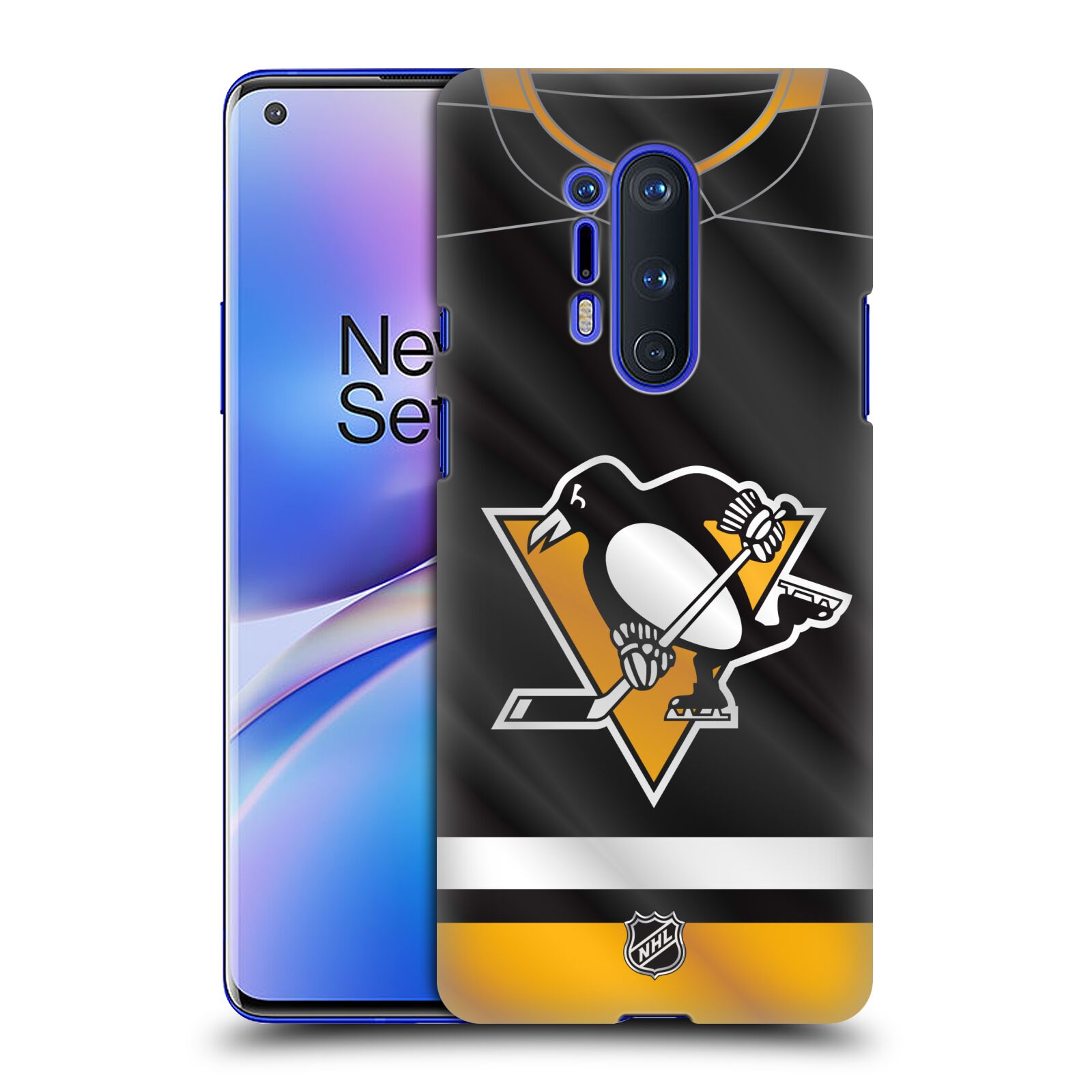 Pouzdro na mobil OnePlus 8 PRO 5G - HEAD CASE - Hokej NHL - Pittsburgh Penguins - Dres