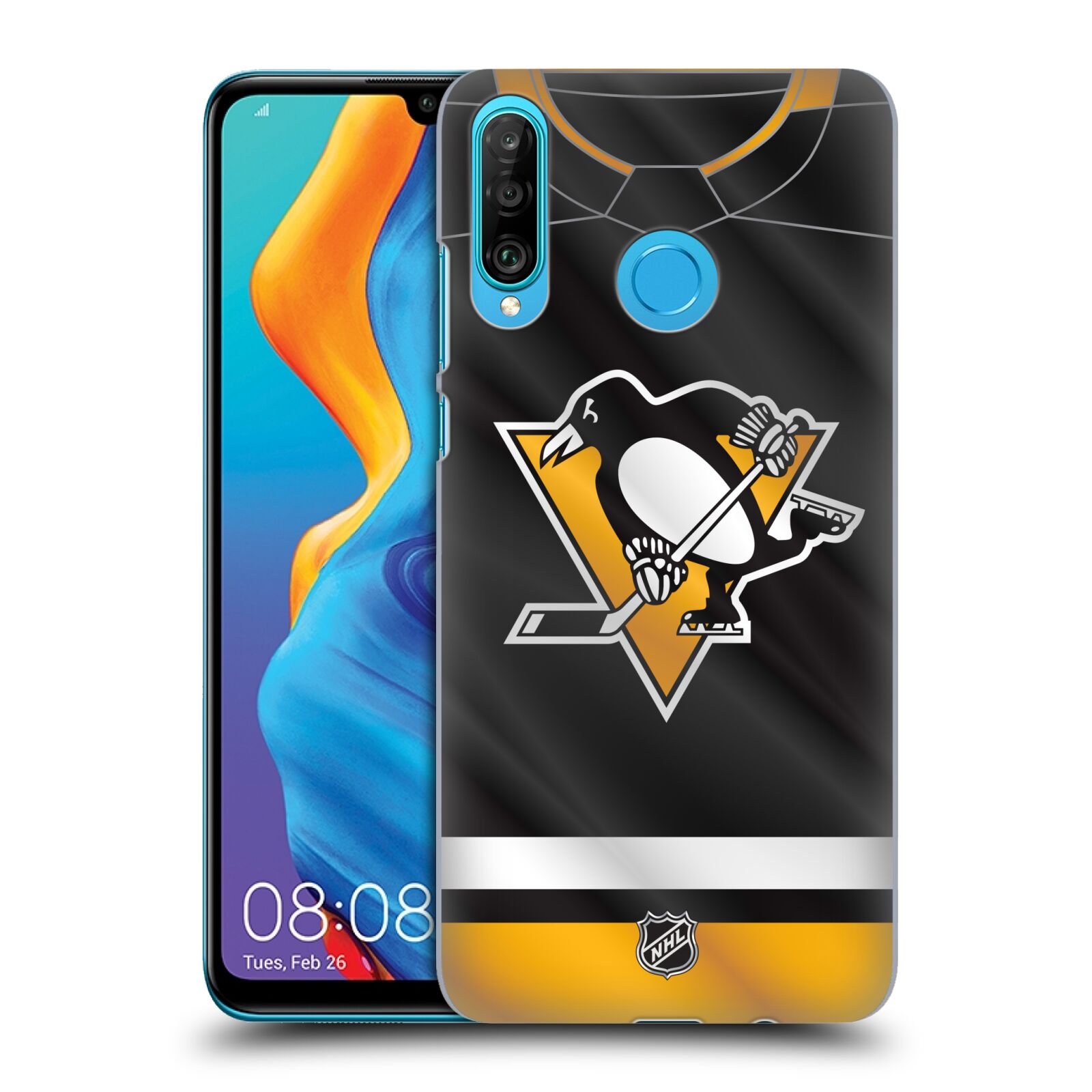 Pouzdro na mobil Huawei P30 LITE - HEAD CASE - Hokej NHL - Pittsburgh Penguins - Dres