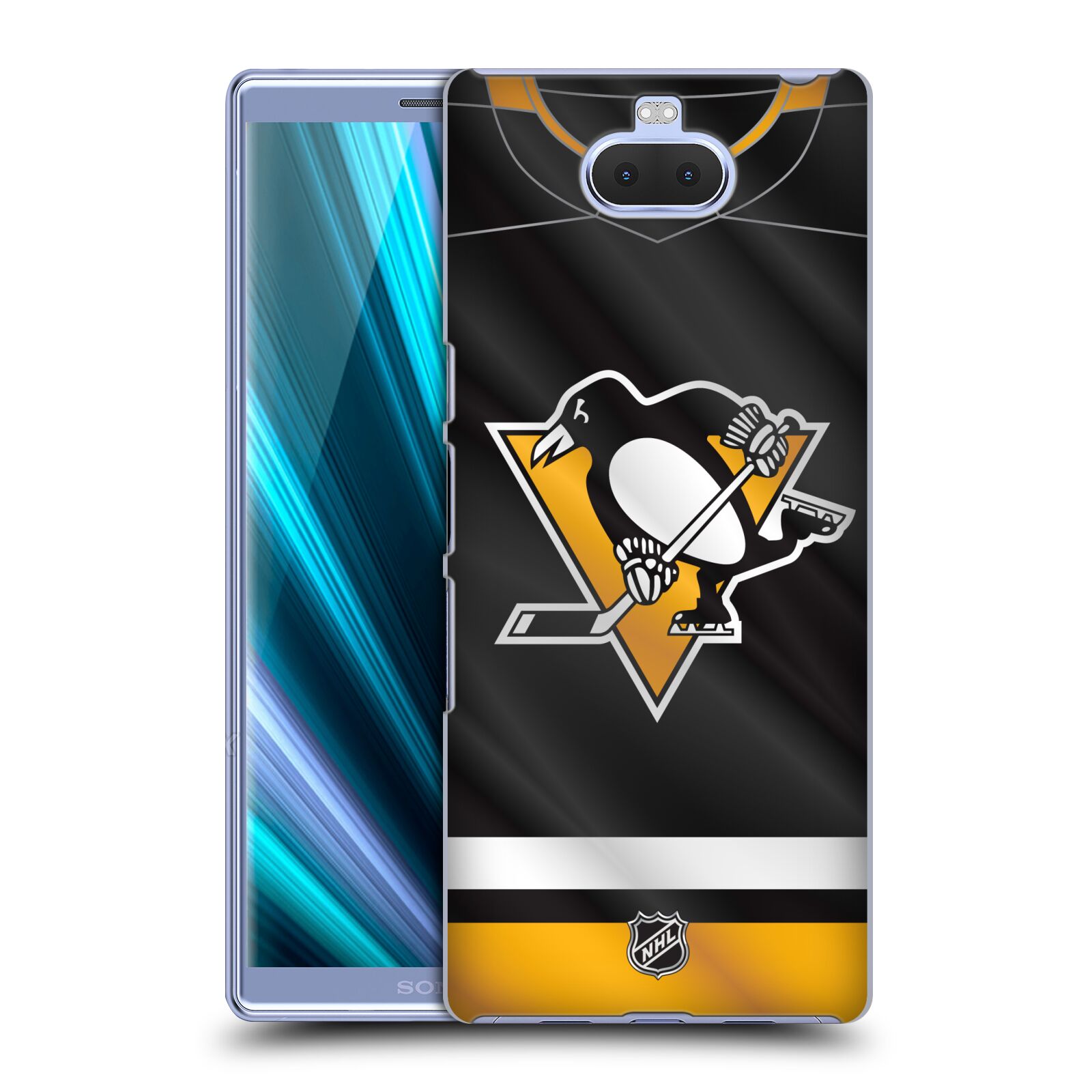 Pouzdro na mobil Sony Xperia 10 - HEAD CASE - Hokej NHL - Pittsburgh Penguins - Dres