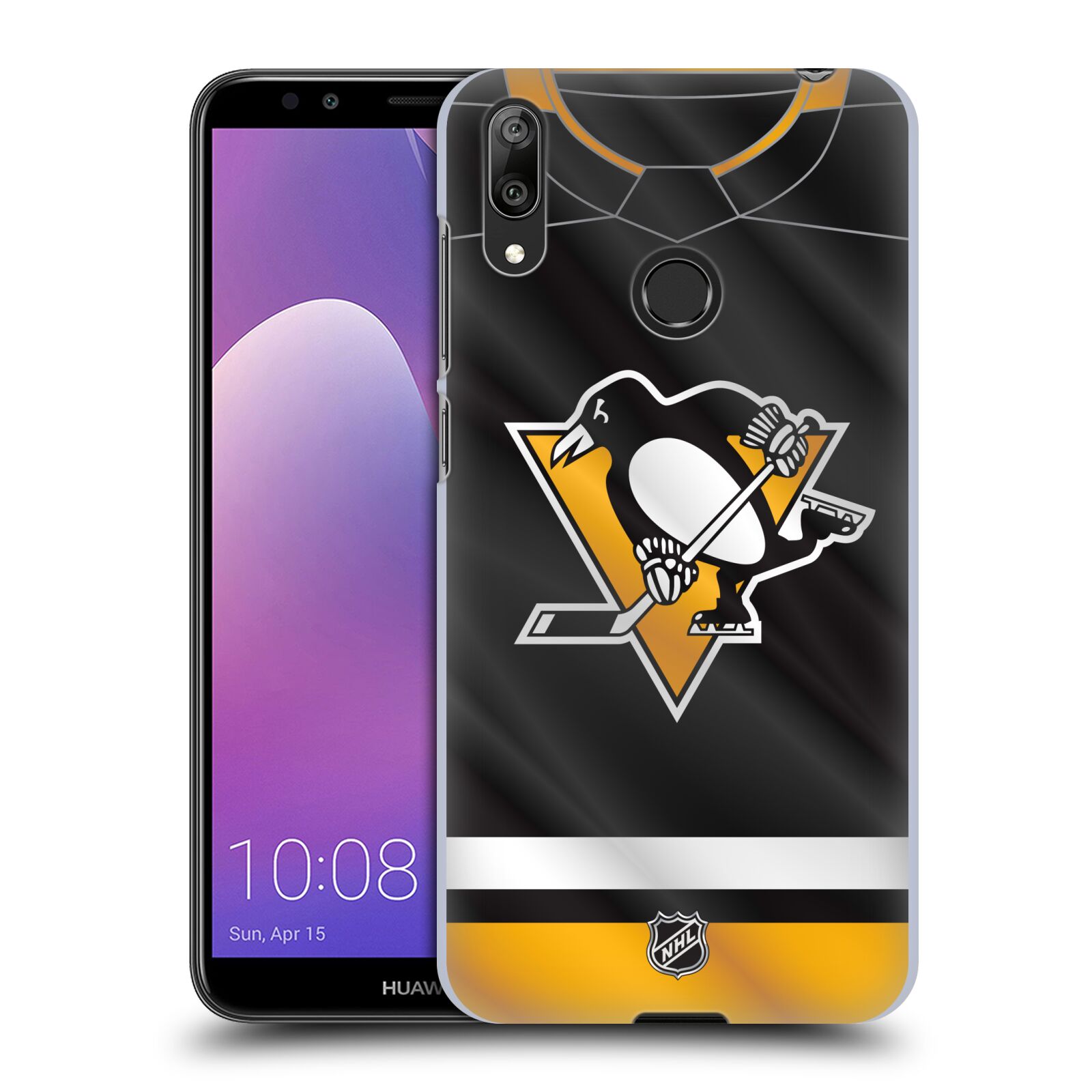 Pouzdro na mobil Huawei Y7 2019 - HEAD CASE - Hokej NHL - Pittsburgh Penguins - Dres