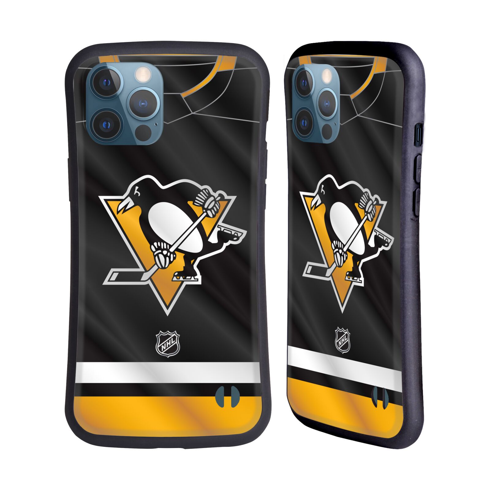 Obal na mobil Apple iPhone 12 PRO MAX - HEAD CASE - NHL - Dres logo Pittsburgh Penguins