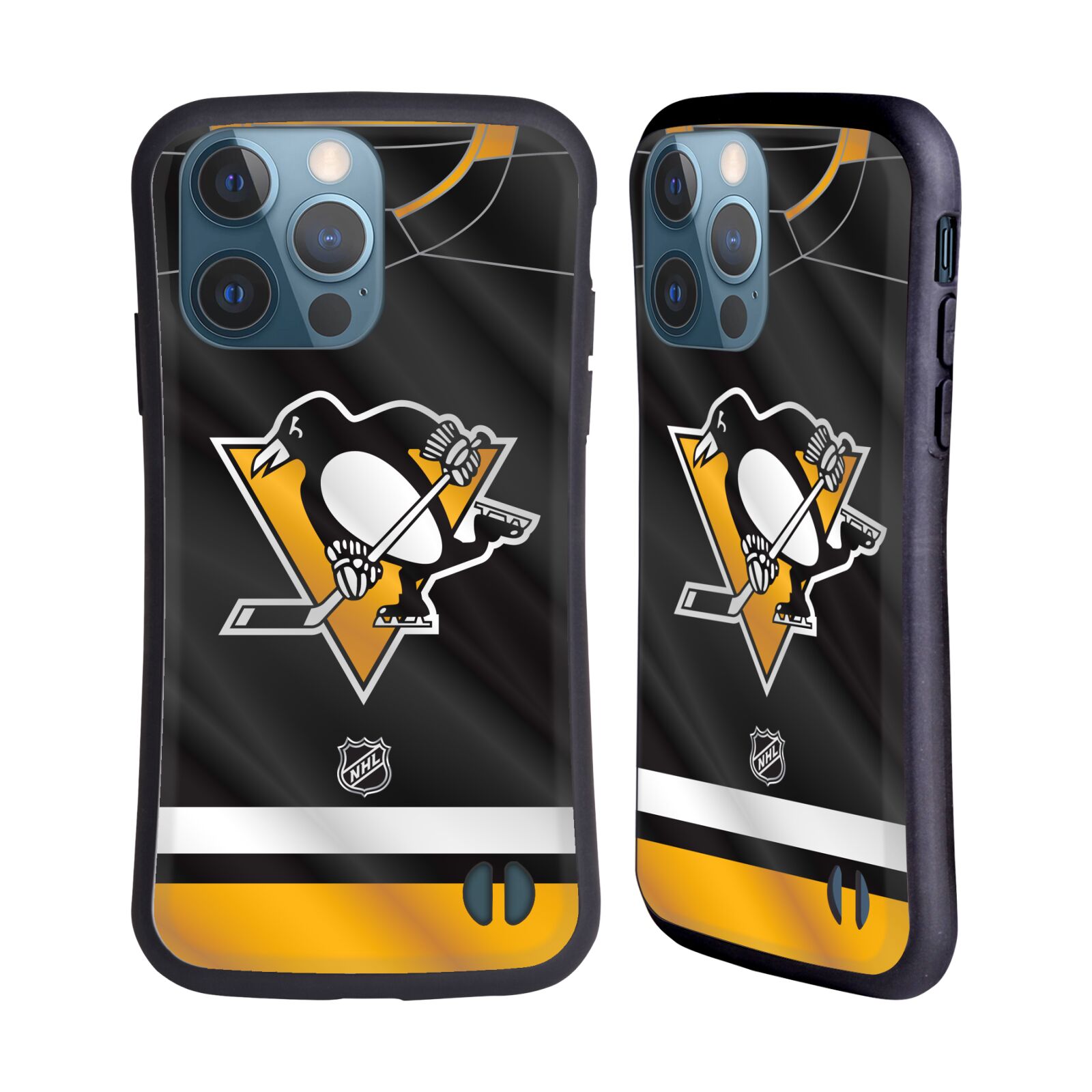 Obal na mobil Apple iPhone 13 PRO - HEAD CASE - NHL - Dres logo Pittsburgh Penguins