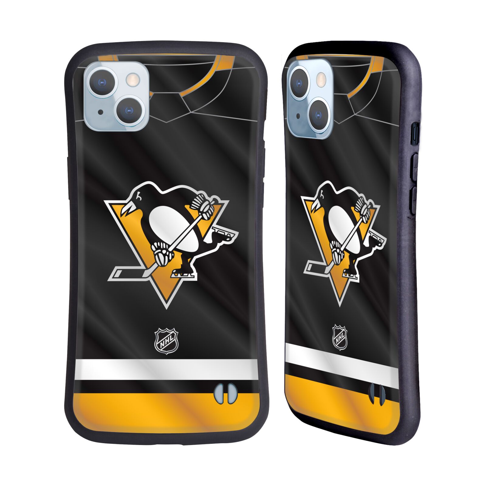 Obal na mobil Apple iPhone 14 PLUS - HEAD CASE - NHL - Dres logo Pittsburgh Penguins