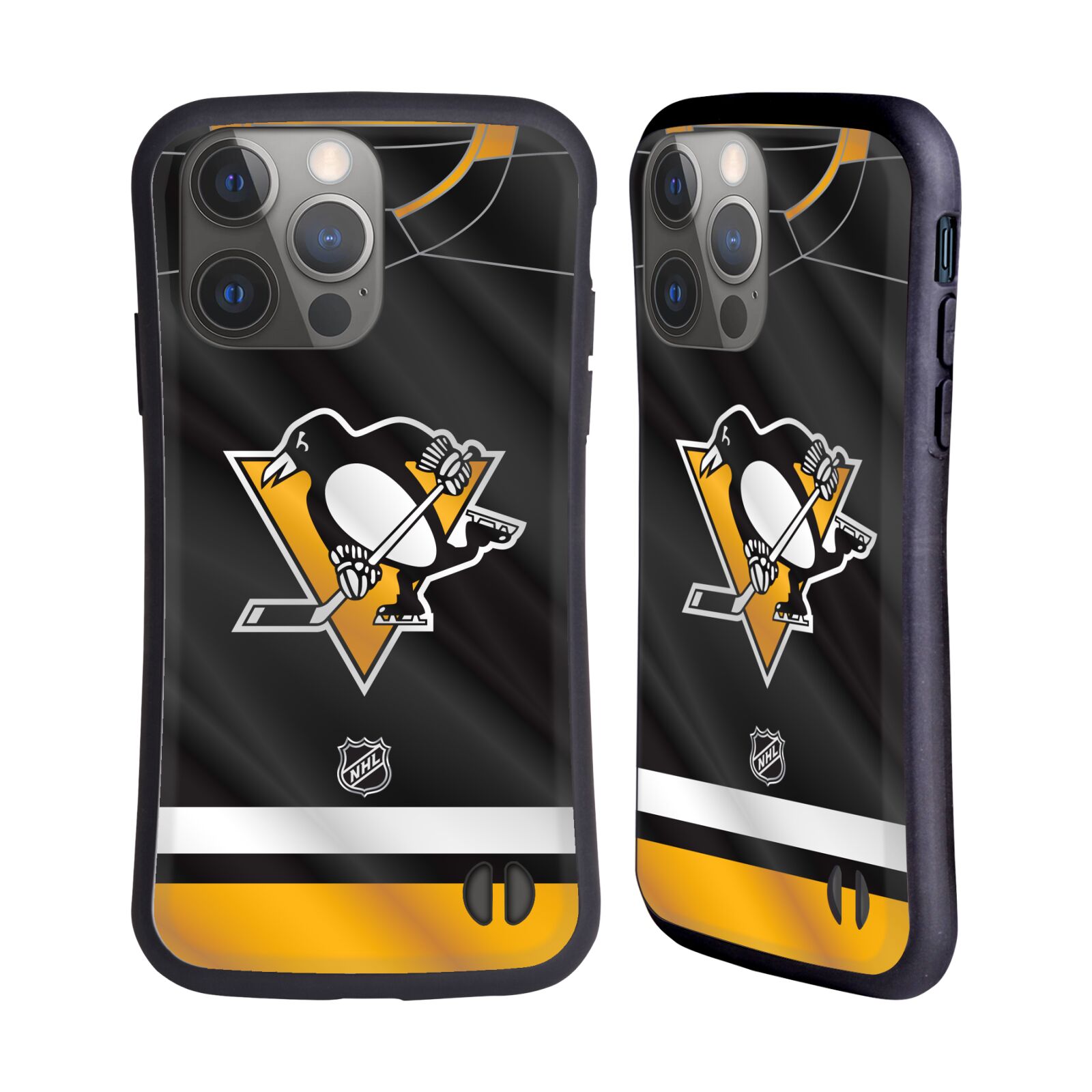 Obal na mobil Apple iPhone 14 PRO - HEAD CASE - NHL - Dres logo Pittsburgh Penguins