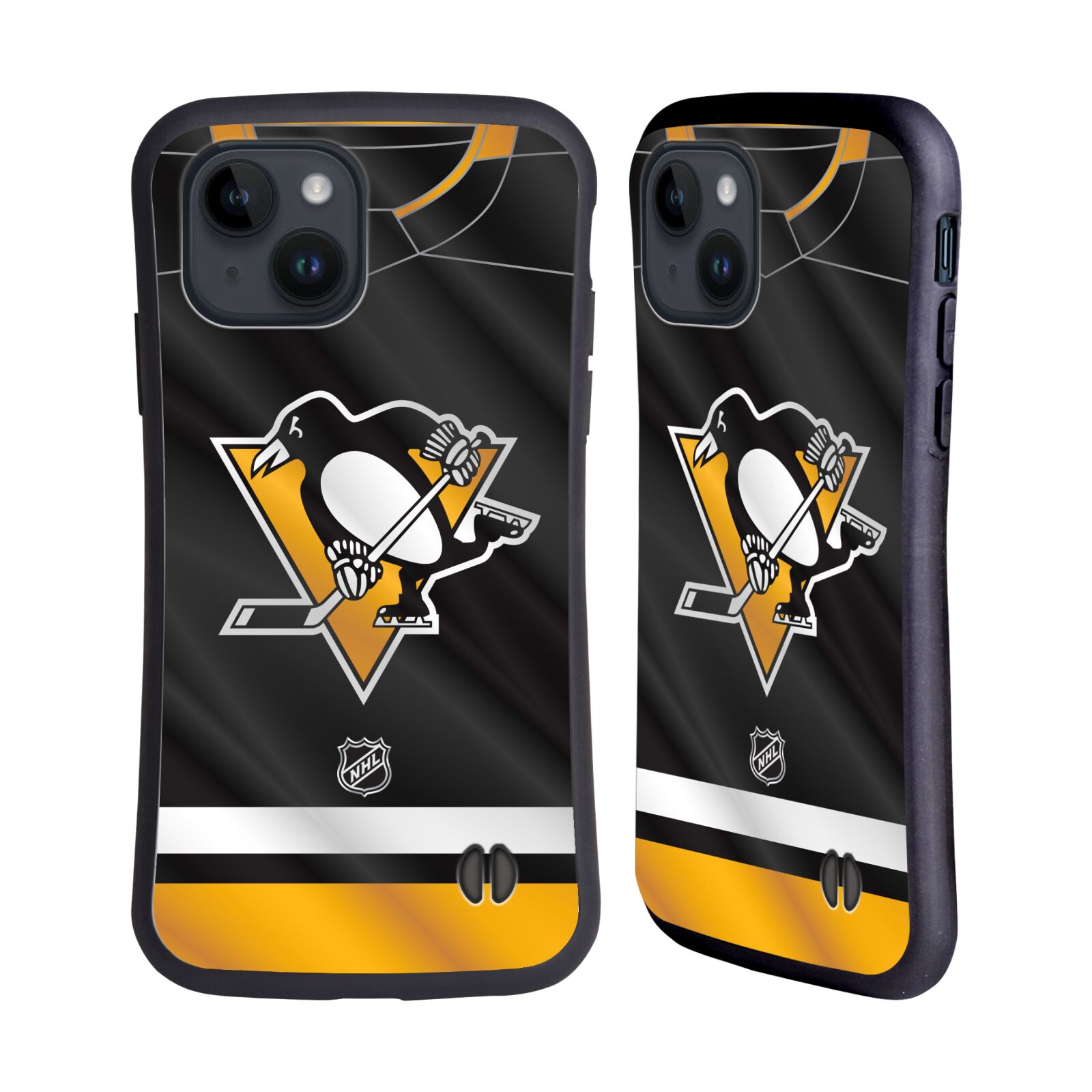 Obal na mobil Apple iPhone 15 - HEAD CASE - NHL - Dres logo Pittsburgh Penguins