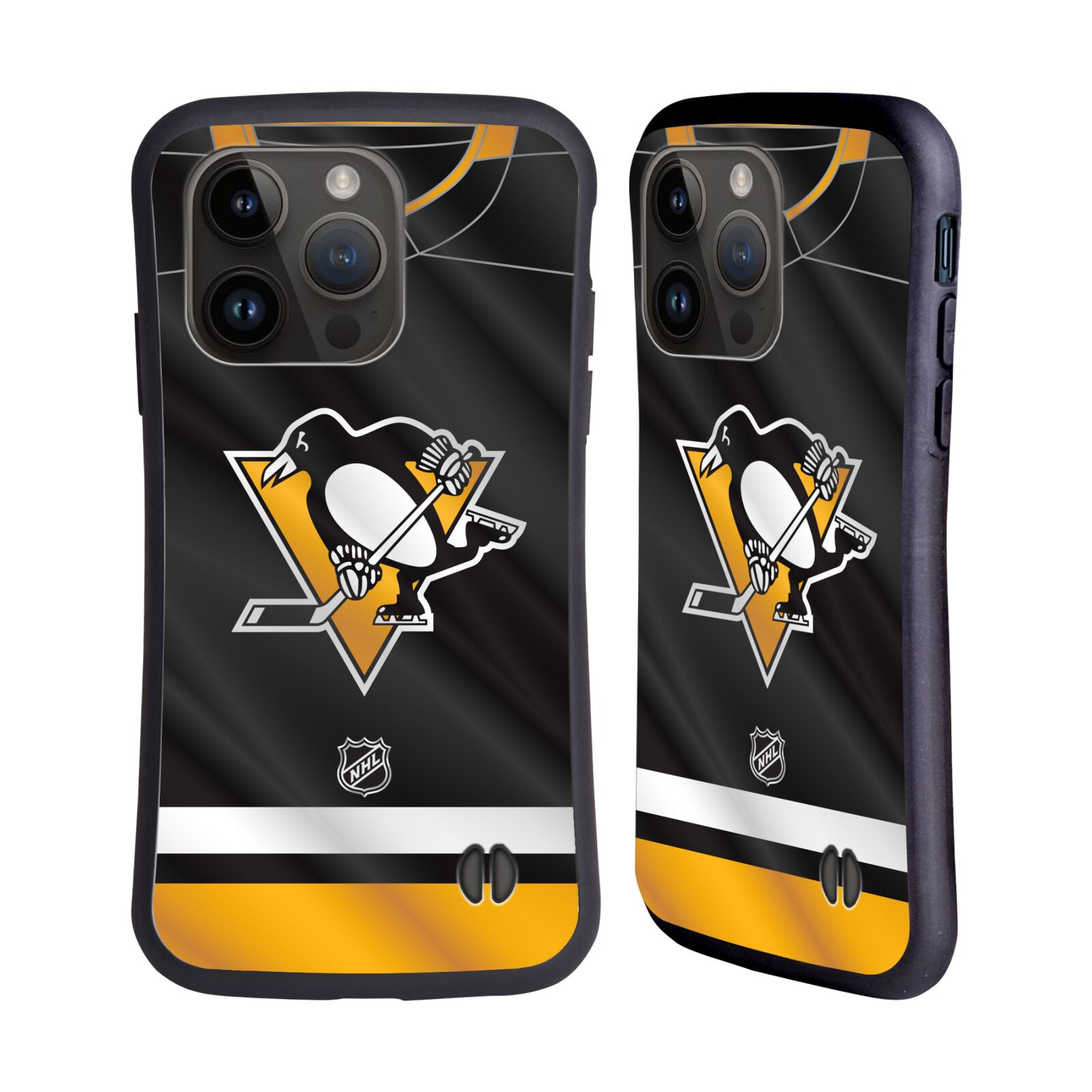Obal na mobil Apple iPhone 15 PRO - HEAD CASE - NHL - Dres logo Pittsburgh Penguins