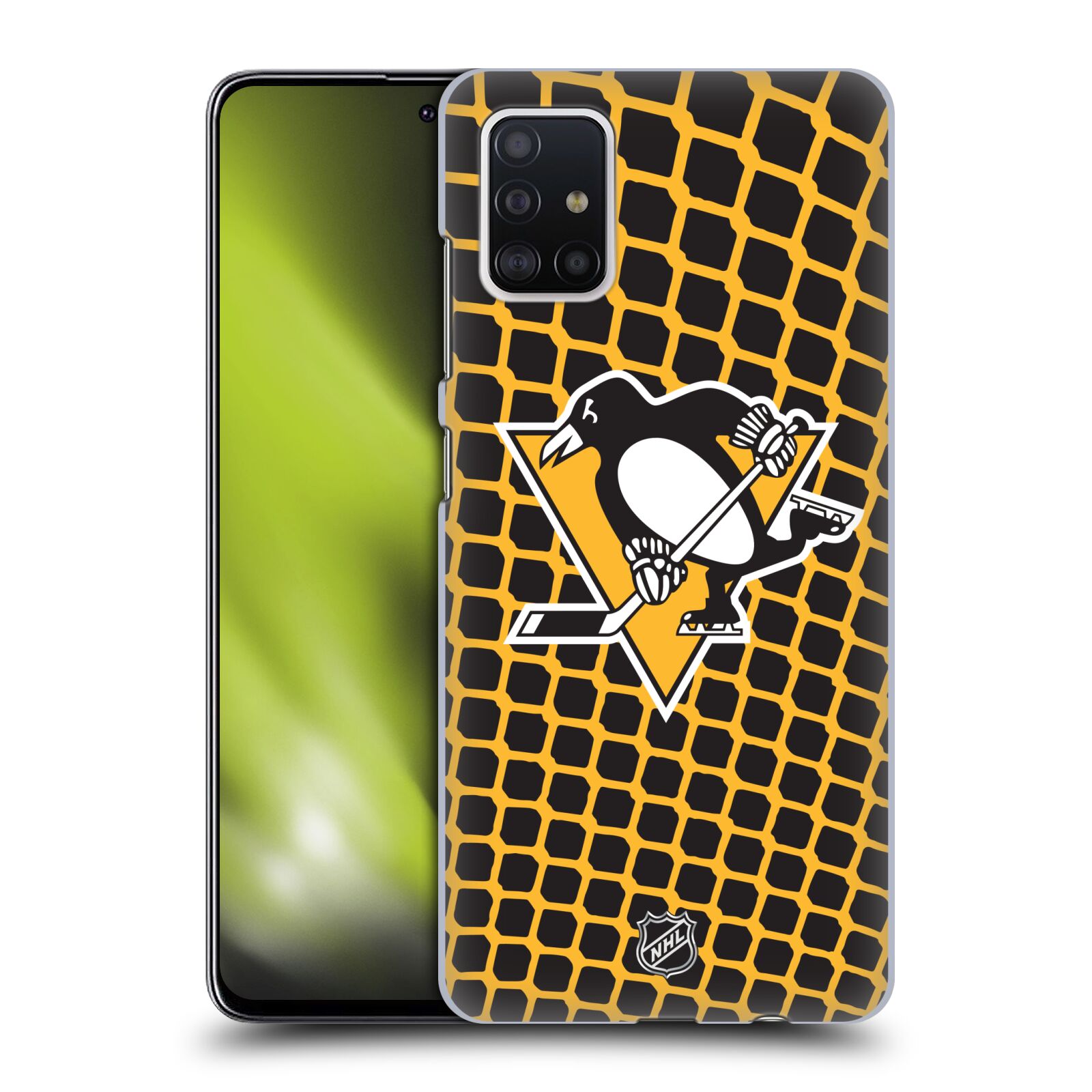 Pouzdro na mobil Samsung Galaxy A51 - HEAD CASE - Hokej NHL - Pittsburgh Penguins - Znak v brance