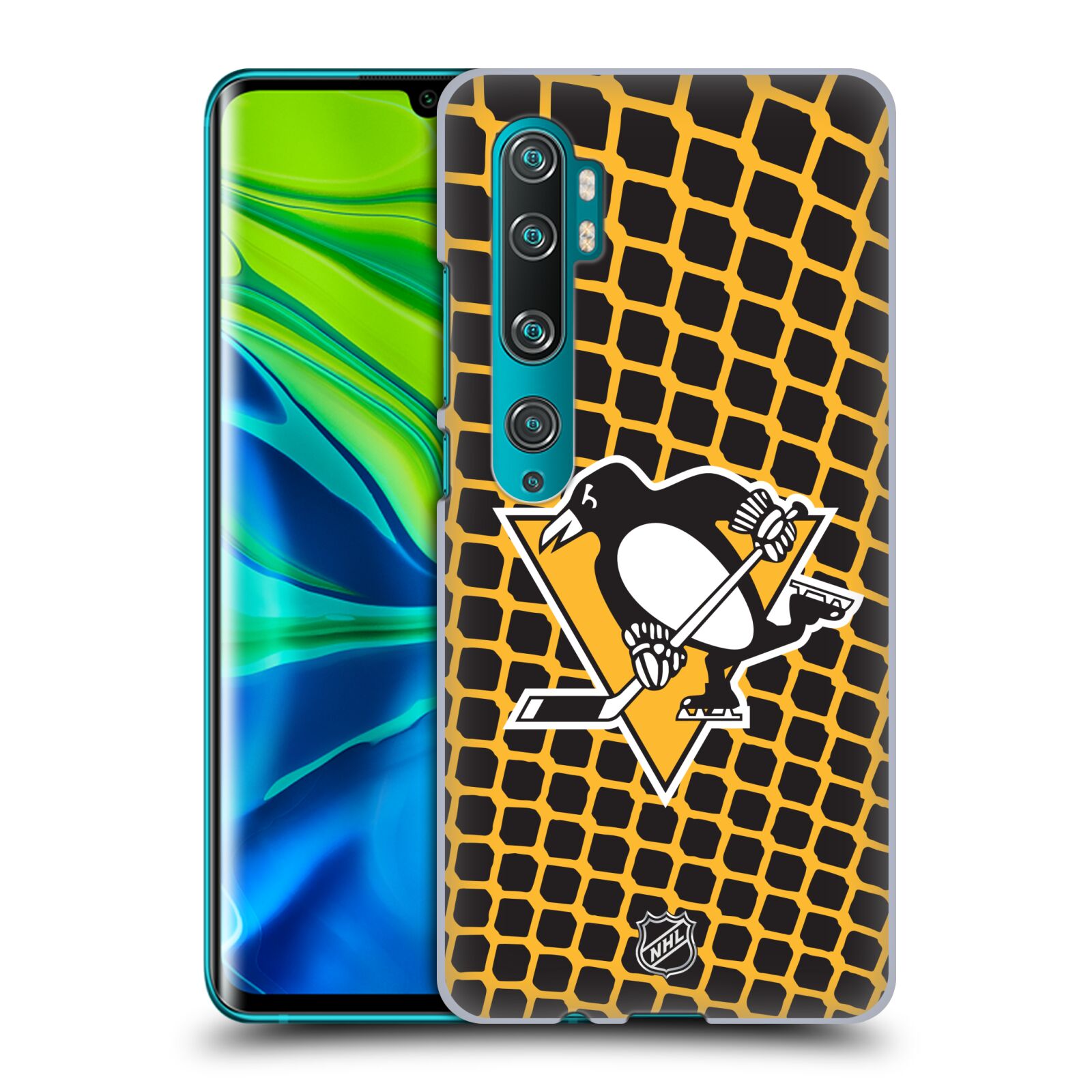 Pouzdro na mobil Xiaomi Mi Note 10 / Mi Note 10 Pro - HEAD CASE - Hokej NHL - Pittsburgh Penguins - Znak v brance