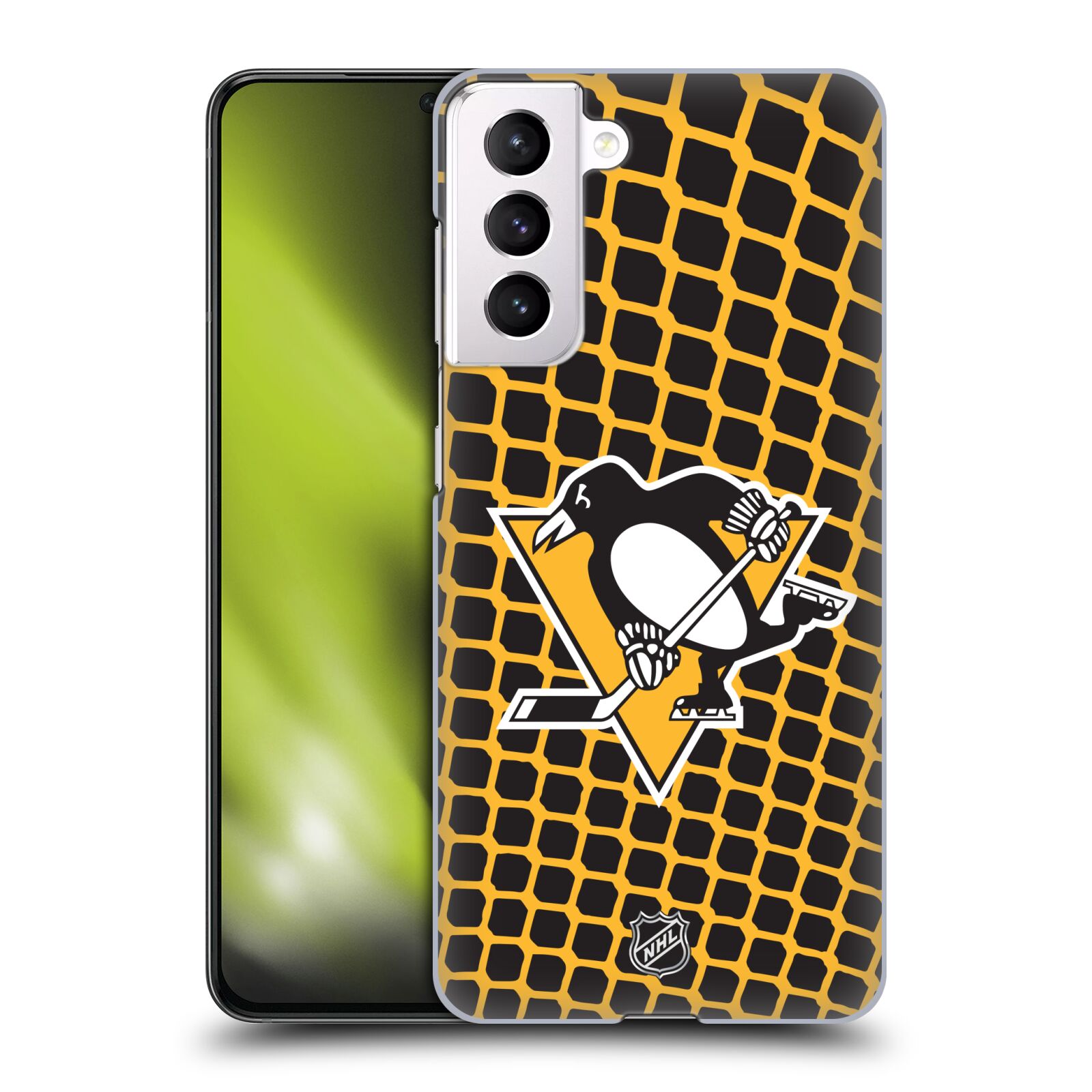 Pouzdro na mobil Samsung Galaxy S21 5G - HEAD CASE - Hokej NHL - Pittsburgh Penguins - Znak v brance
