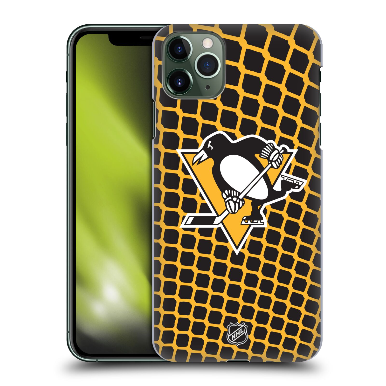 Pouzdro na mobil Apple Iphone 11 PRO MAX - HEAD CASE - Hokej NHL - Pittsburgh Penguins - Znak v brance