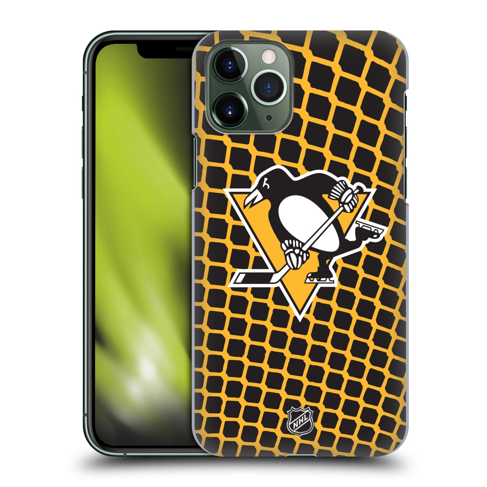 Pouzdro na mobil Apple Iphone 11 PRO - HEAD CASE - Hokej NHL - Pittsburgh Penguins - Znak v brance