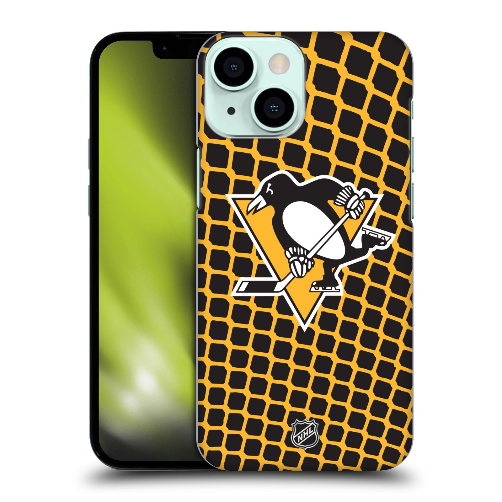 Pouzdro na mobil Apple Iphone 13 MINI - HEAD CASE - Hokej NHL - Pittsburgh Penguins - Znak v brance