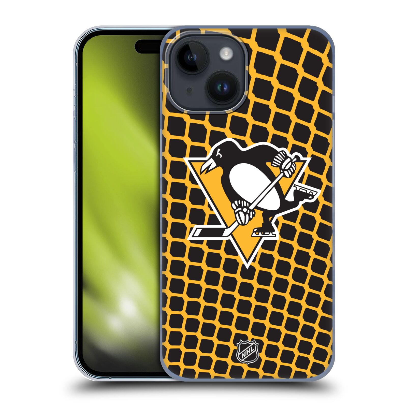 Plastový obal HEAD CASE na mobil Apple Iphone 15  Hokej NHL - Pittsburgh Penguins - Znak v brance