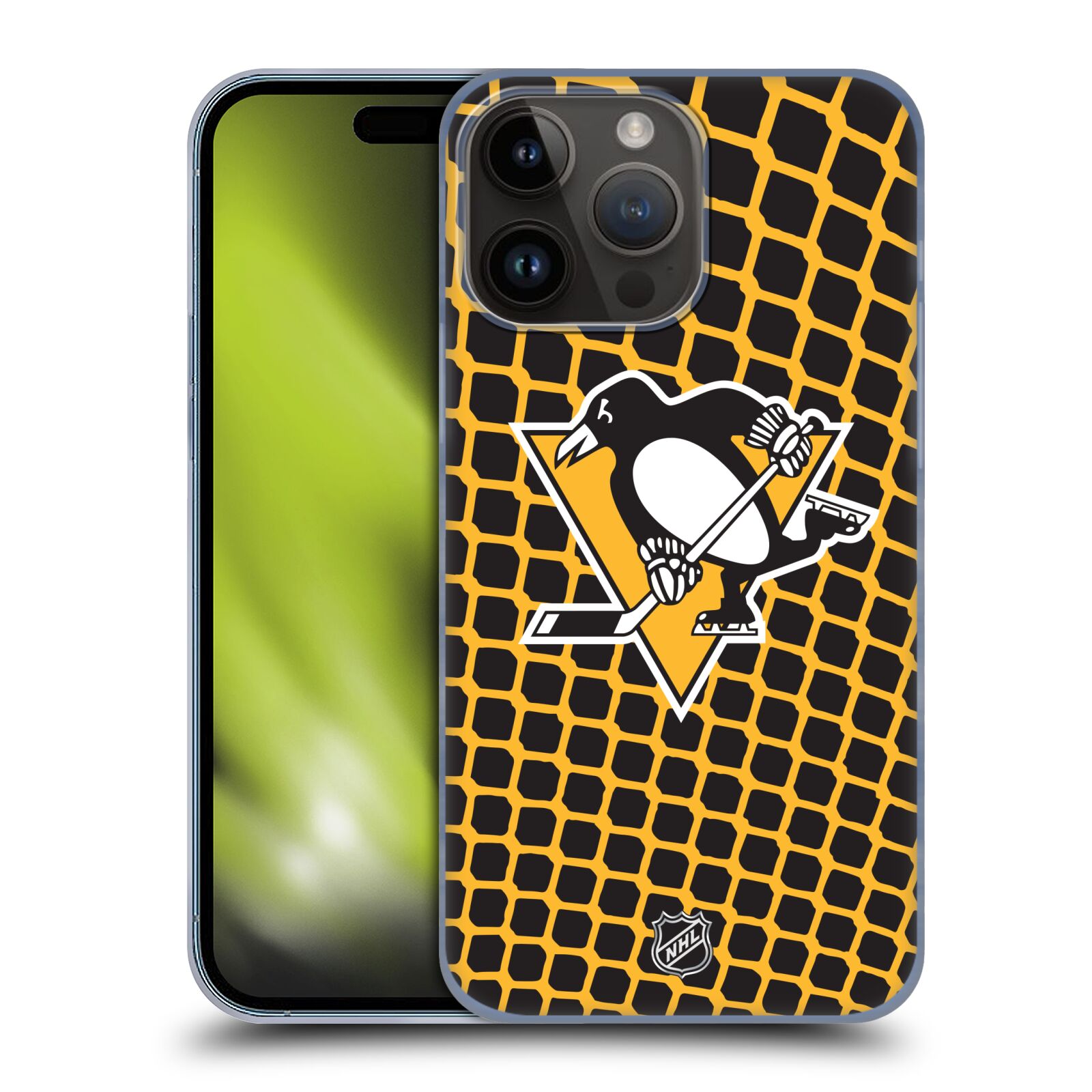 Plastový obal HEAD CASE na mobil Apple Iphone 15 PRO MAX  Hokej NHL - Pittsburgh Penguins - Znak v brance