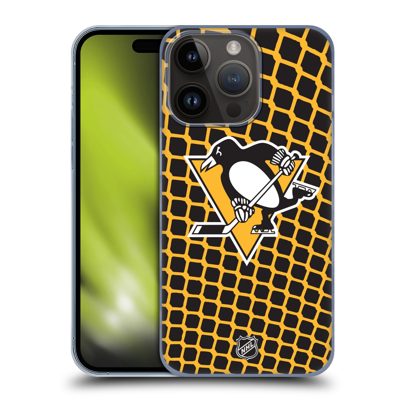 Plastový obal HEAD CASE na mobil Apple Iphone 15 Pro  Hokej NHL - Pittsburgh Penguins - Znak v brance