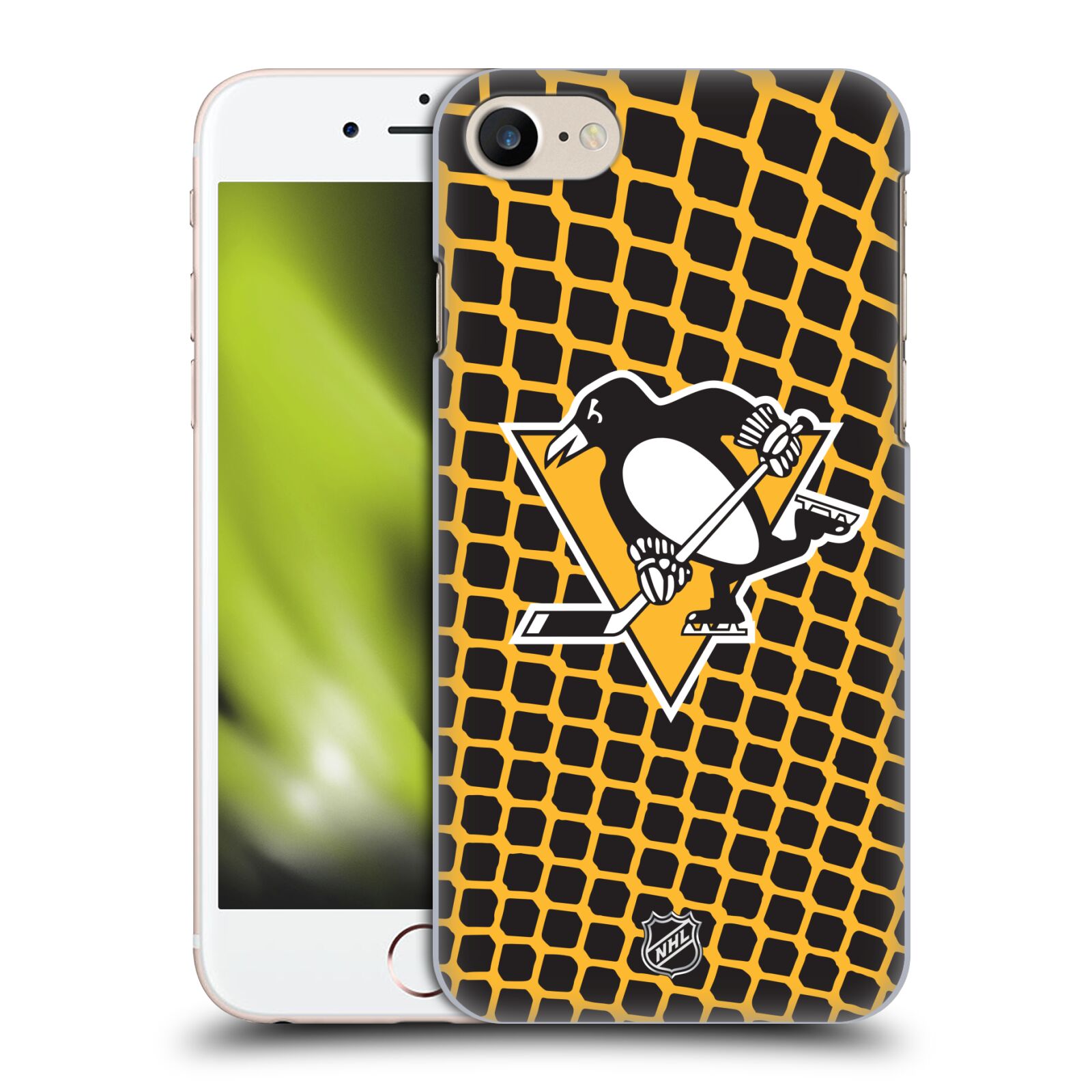Pouzdro na mobil Apple Iphone 7/8 - HEAD CASE - Hokej NHL - Pittsburgh Penguins - Znak v brance