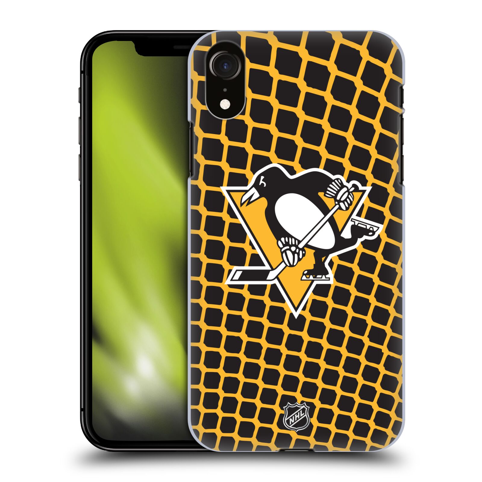 Pouzdro na mobil Apple Iphone XR - HEAD CASE - Hokej NHL - Pittsburgh Penguins - Znak v brance