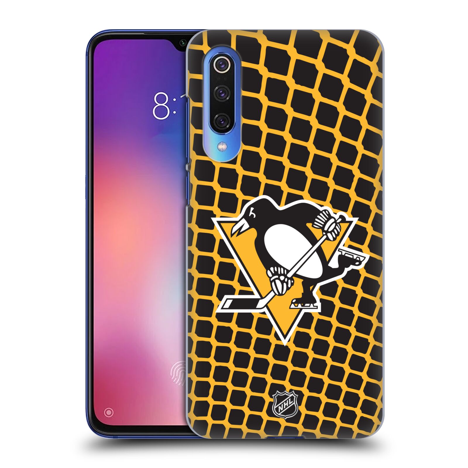 Pouzdro na mobil Xiaomi  Mi 9 SE - HEAD CASE - Hokej NHL - Pittsburgh Penguins - Znak v brance