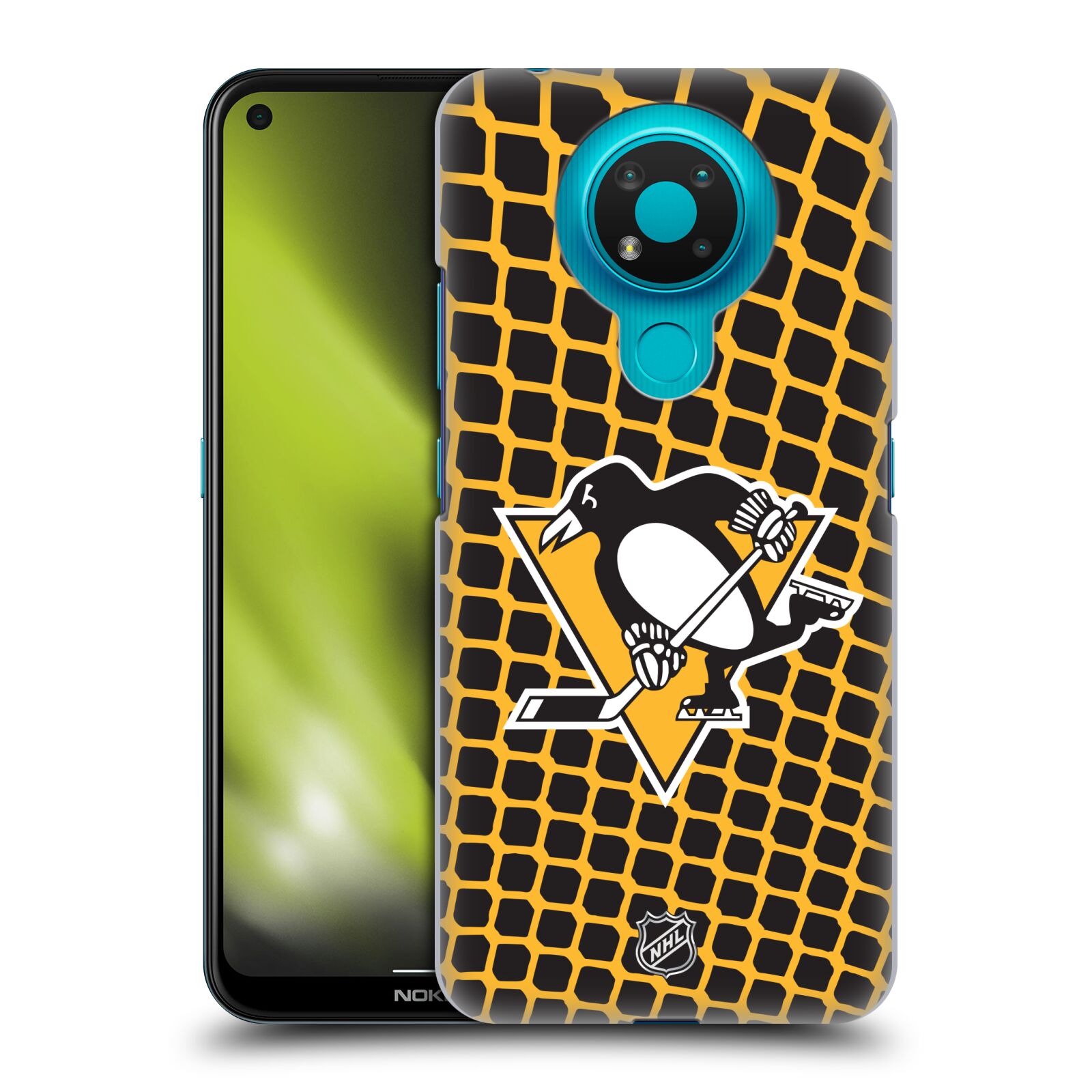 Pouzdro na mobil Nokia 3.4 - HEAD CASE - Hokej NHL - Pittsburgh Penguins - Znak v brance