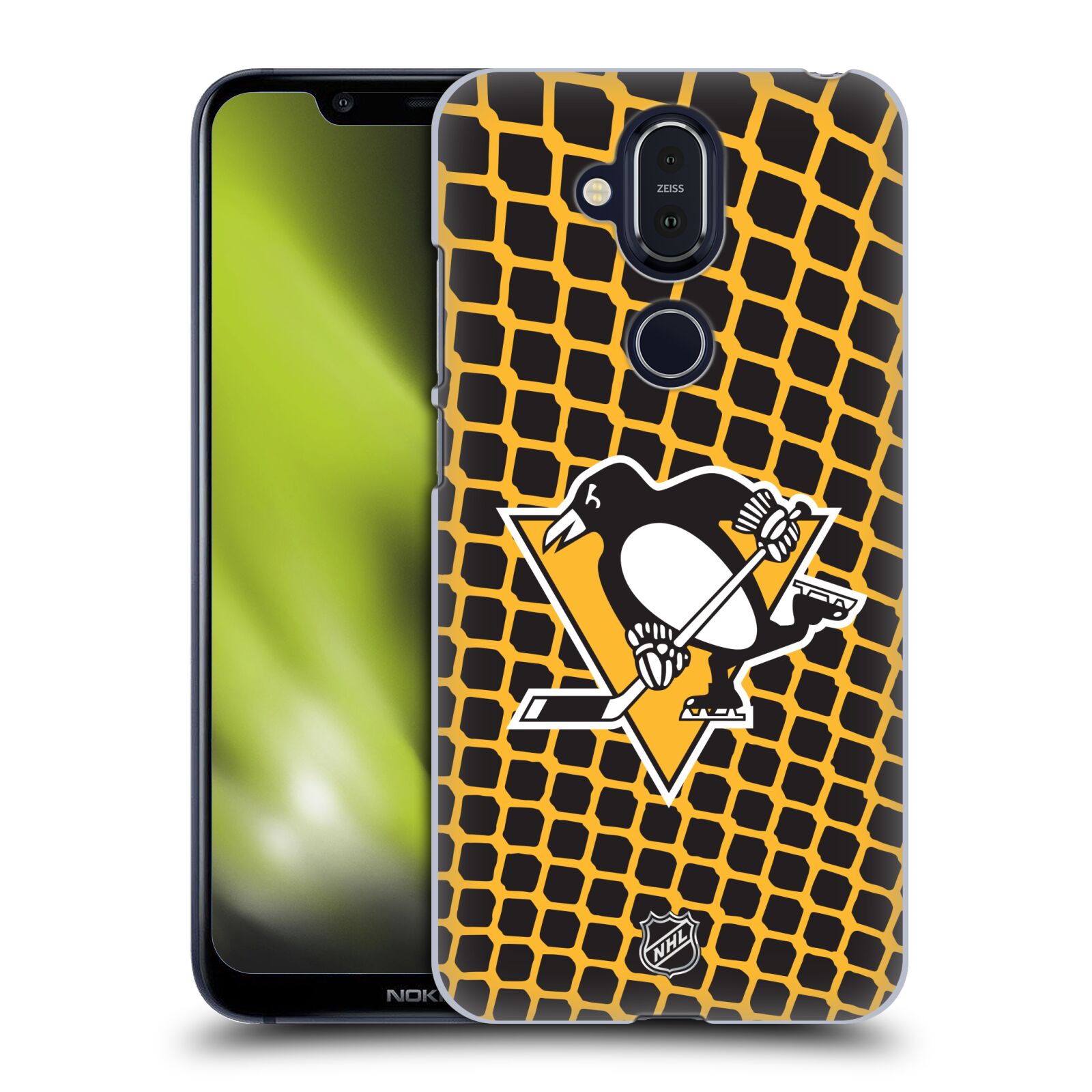 Pouzdro na mobil NOKIA 8.1 - HEAD CASE - Hokej NHL - Pittsburgh Penguins - Znak v brance
