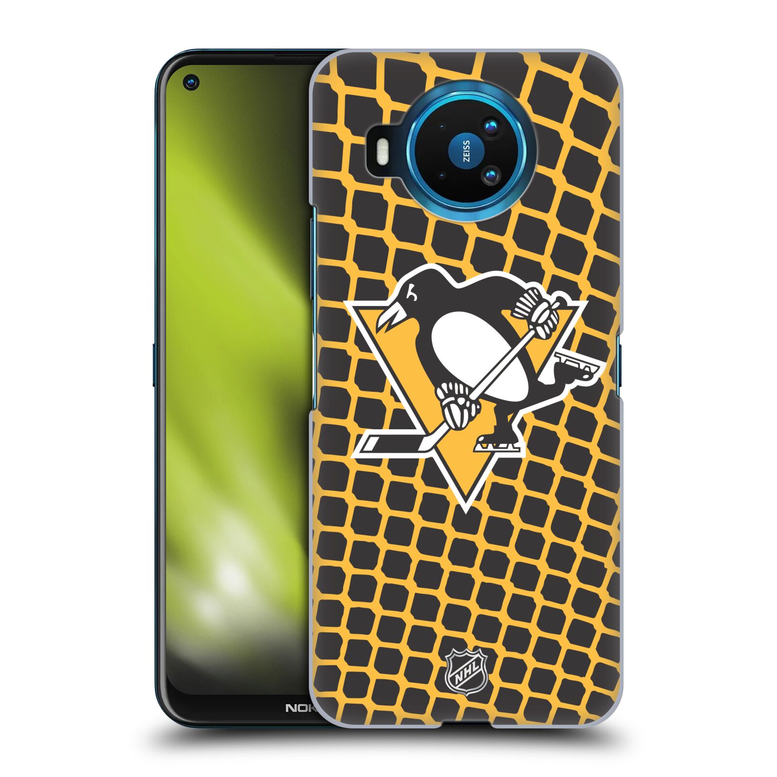 Pouzdro na mobil NOKIA 8.3 - HEAD CASE - Hokej NHL - Pittsburgh Penguins - Znak v brance