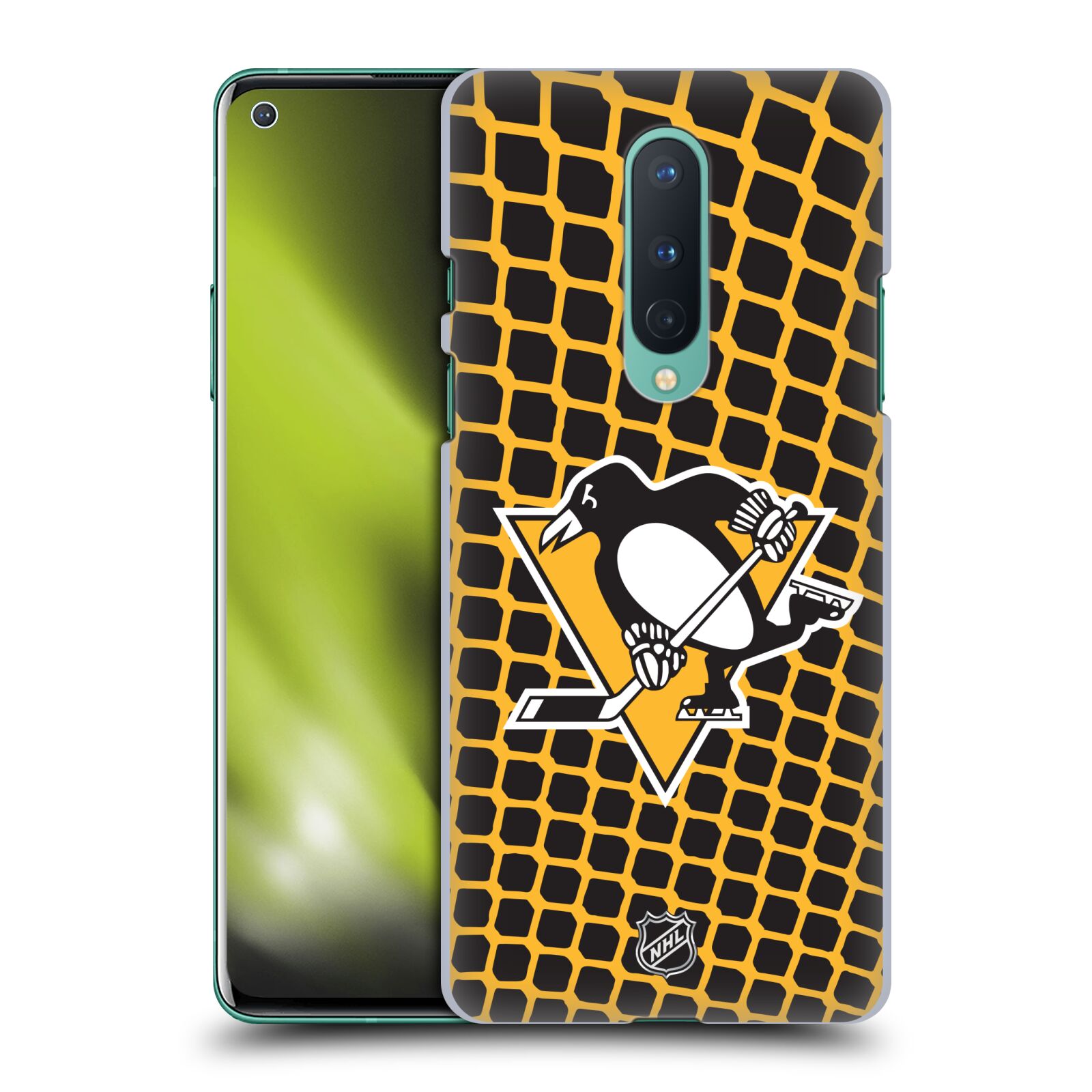 Pouzdro na mobil OnePlus 8 5G - HEAD CASE - Hokej NHL - Pittsburgh Penguins - Znak v brance