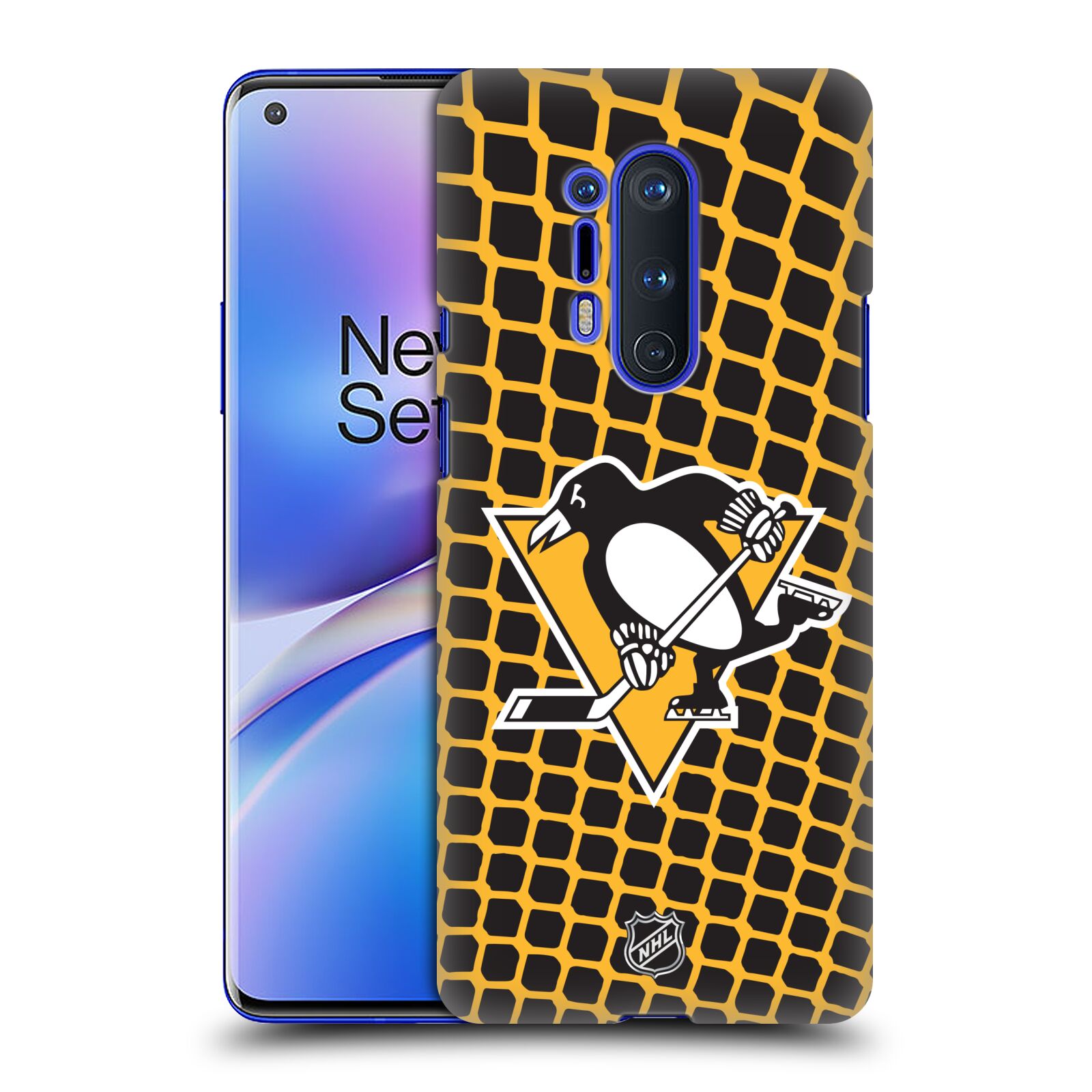 Pouzdro na mobil OnePlus 8 PRO 5G - HEAD CASE - Hokej NHL - Pittsburgh Penguins - Znak v brance