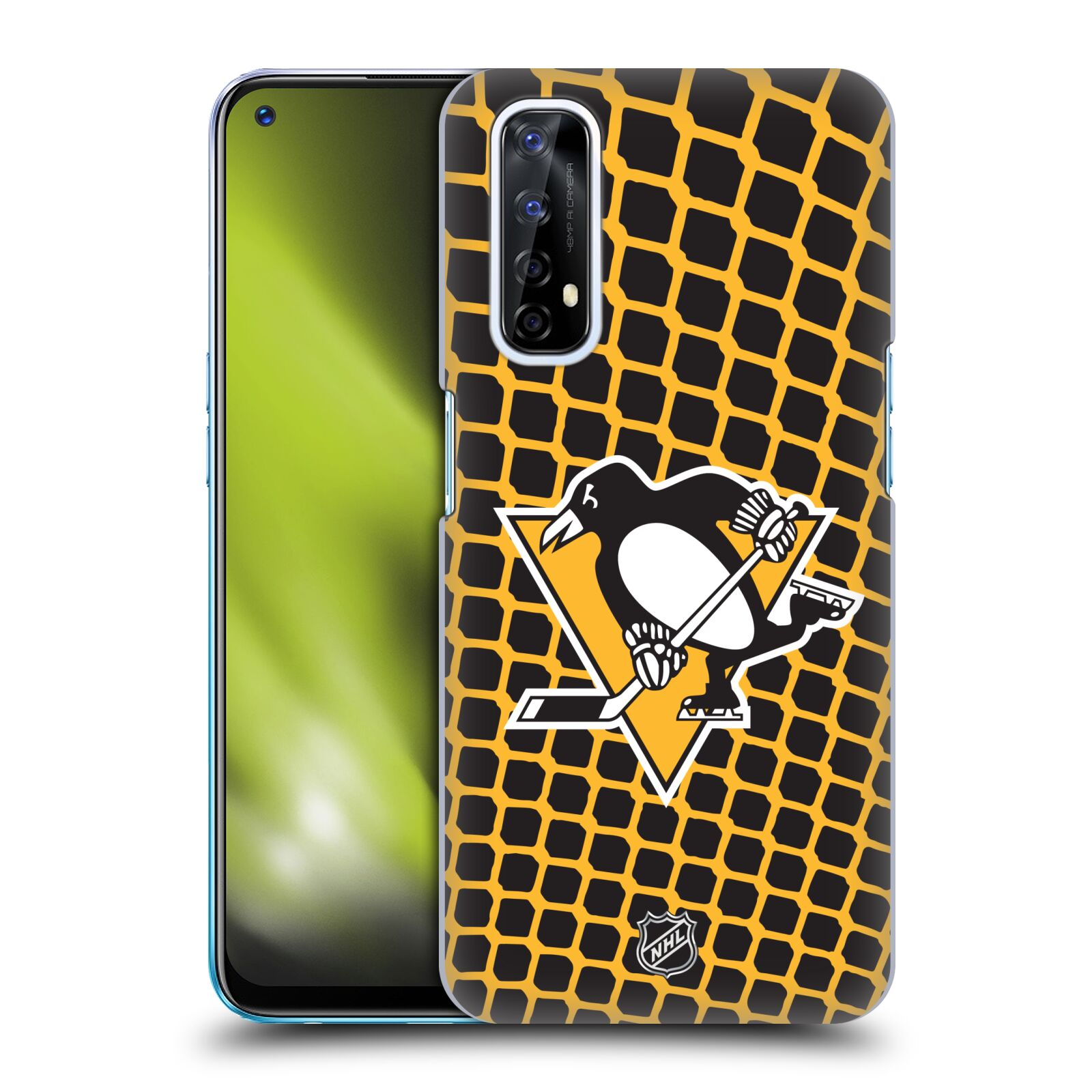 Pouzdro na mobil Realme 7 - HEAD CASE - Hokej NHL - Pittsburgh Penguins - Znak v brance